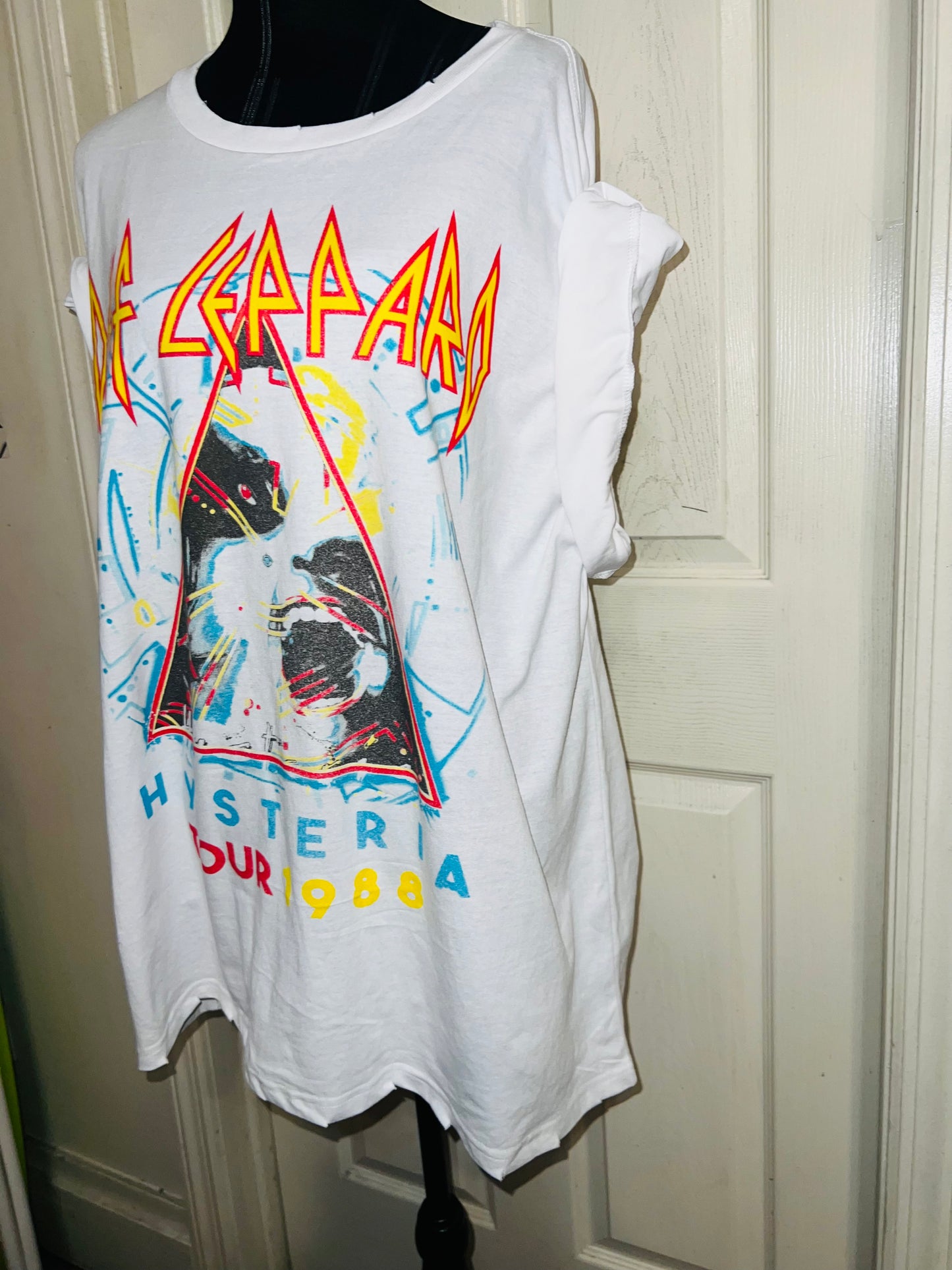 Def Leppard Double Sided Oversized Distressed Tee