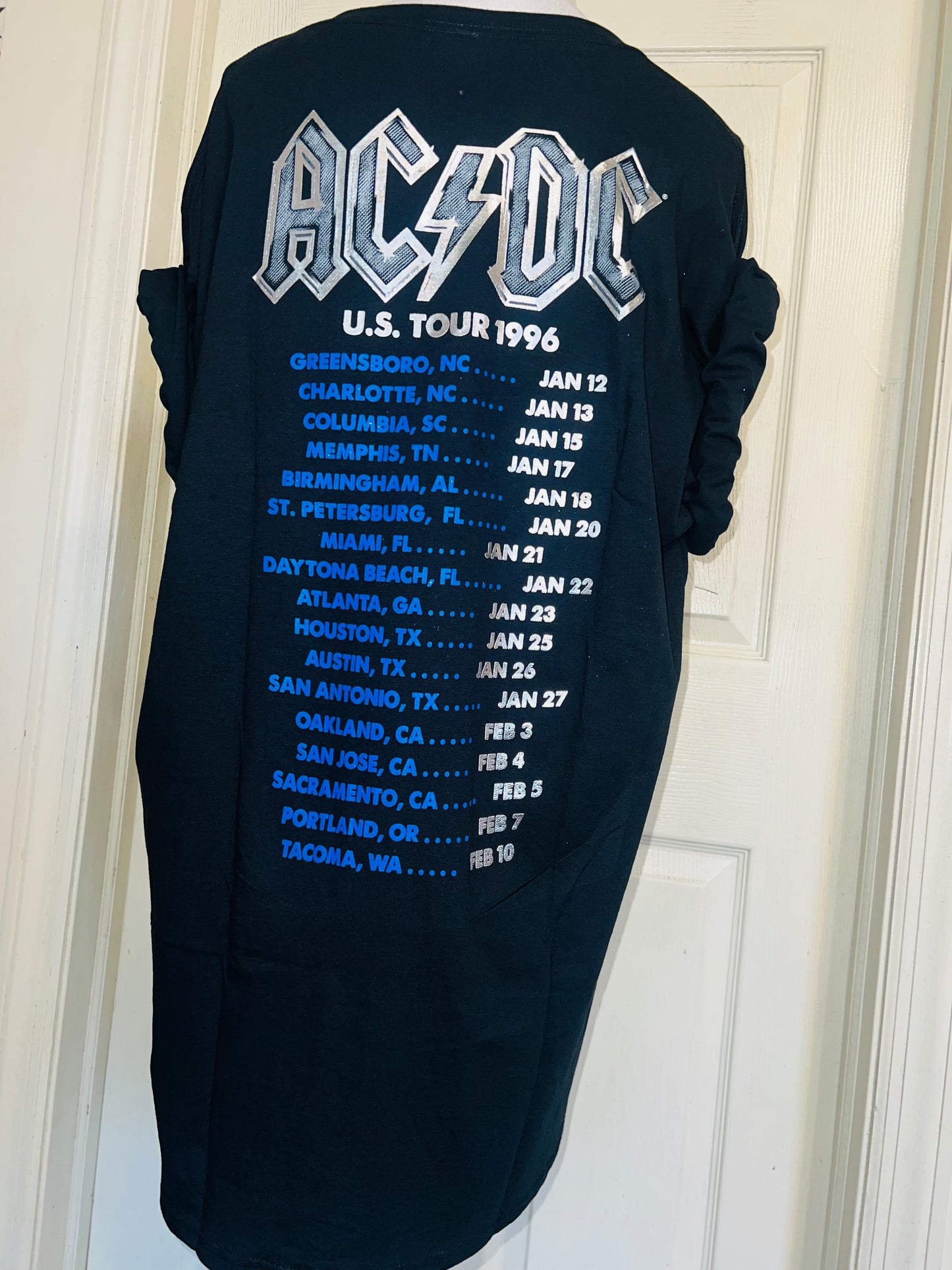 AC/DC Double Sided Oversized Distressed Tee
