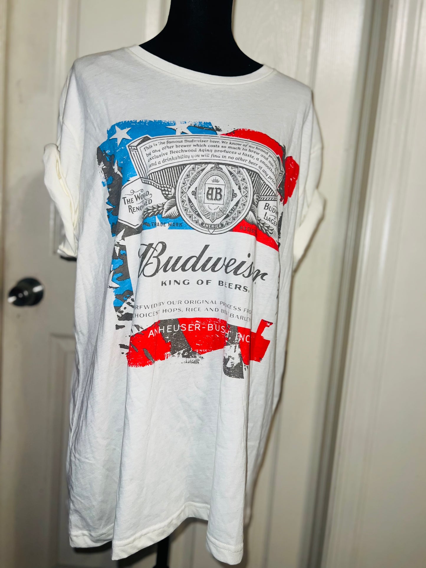 Budweiser USA Oversized Distressed Tee