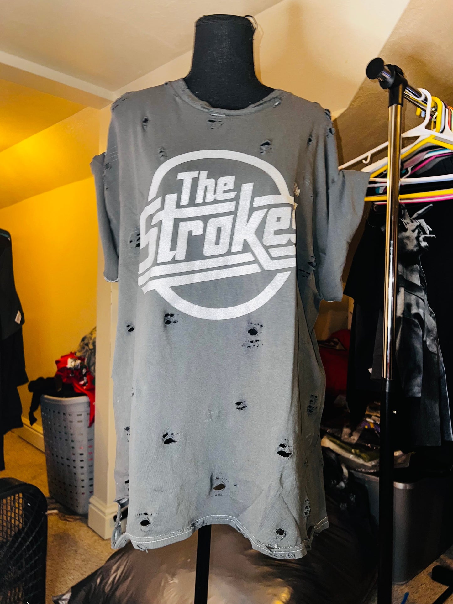 The Strokes Oversized Distressed Tee