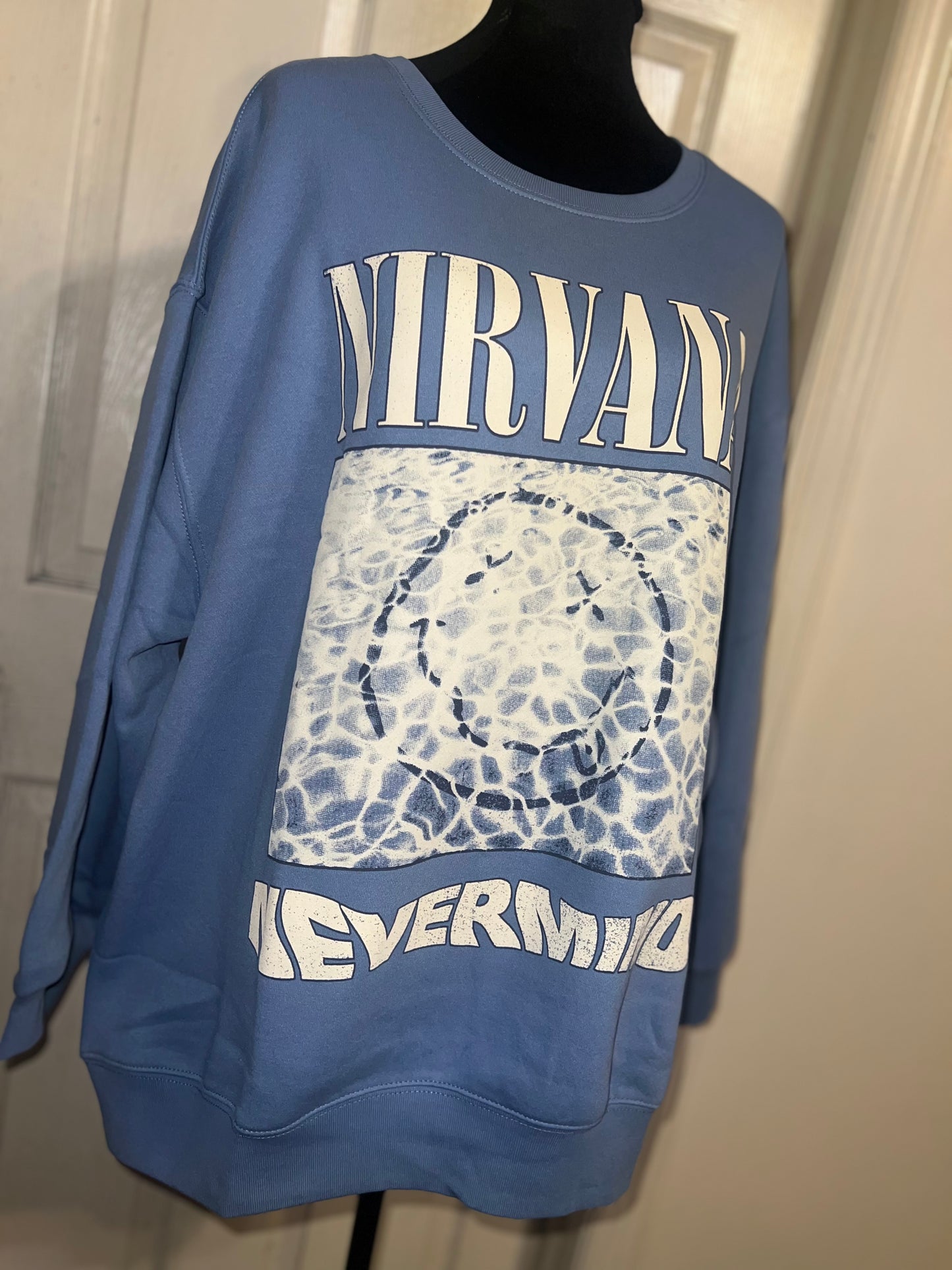 Nirvana Double Sided Oversized Distressed Sweatshirt