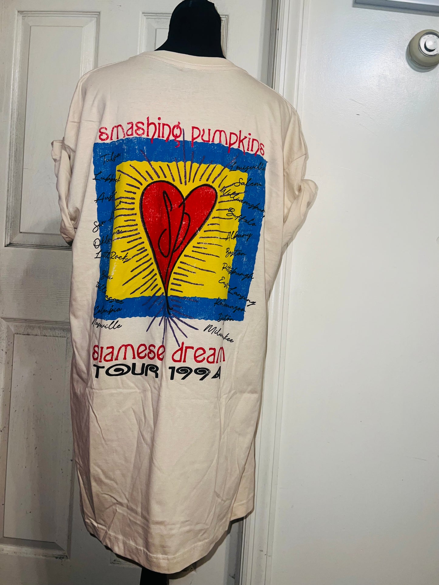 The Smashing Pumpkins Double Sided Oversized Distressed Tee