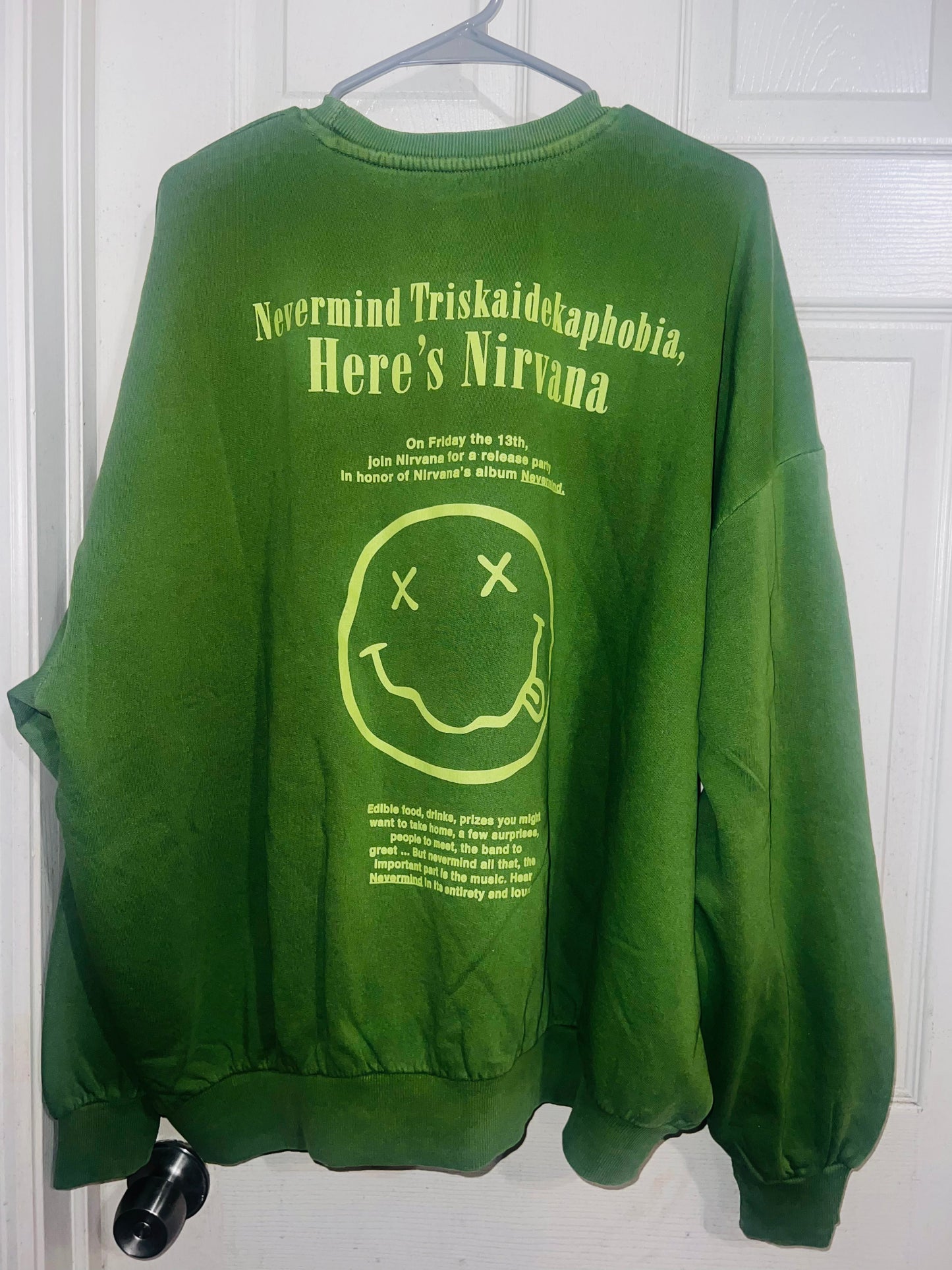 Nirvana Nevermind Oversized Distresed Sweatshirt