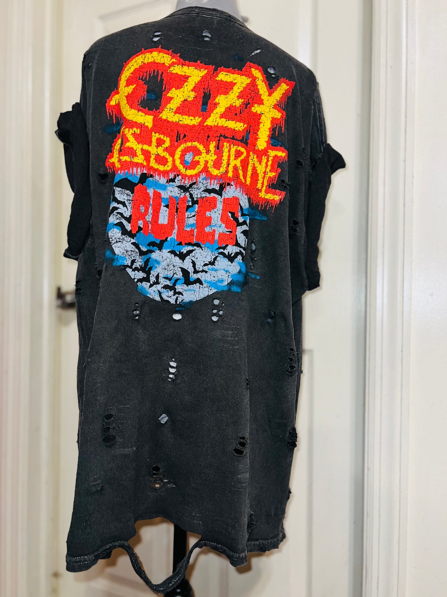 Ozzy Osbourne Double Sided Oversized Distressed Tee