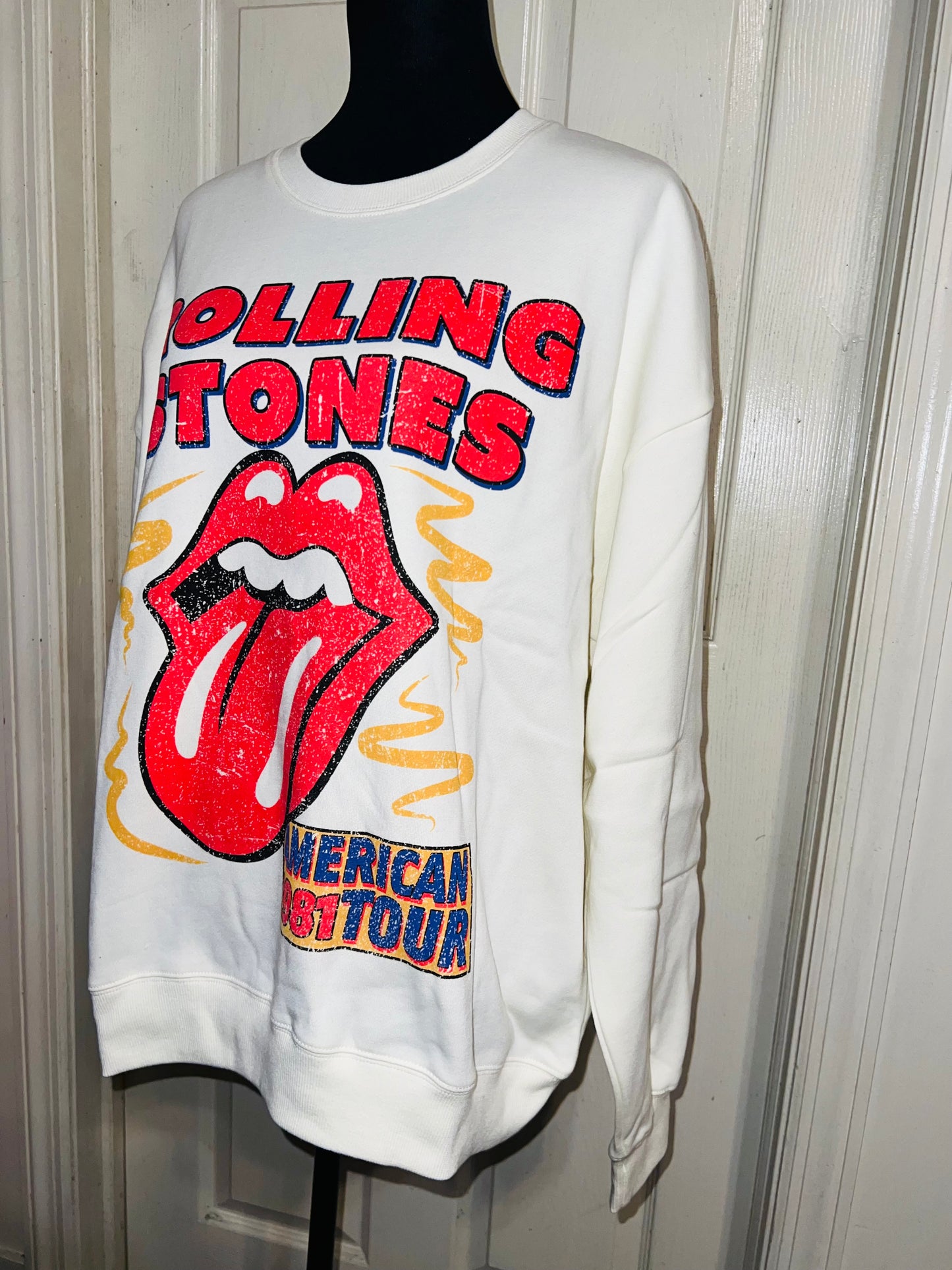 The Rolling Stones Oversized Distressed Sweatshirt
