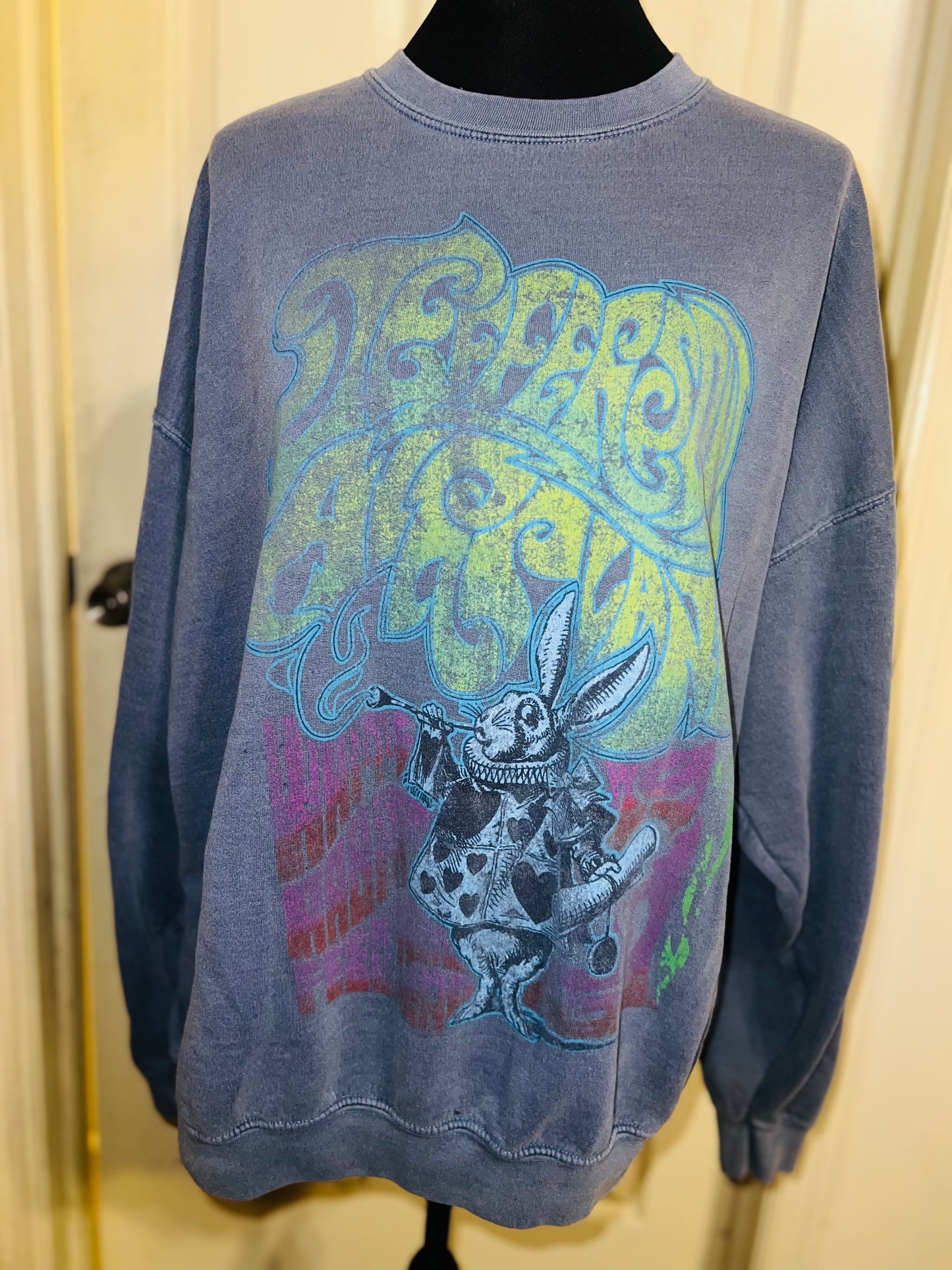 Jefferson Airplane Oversized Distressed Sweatshirt