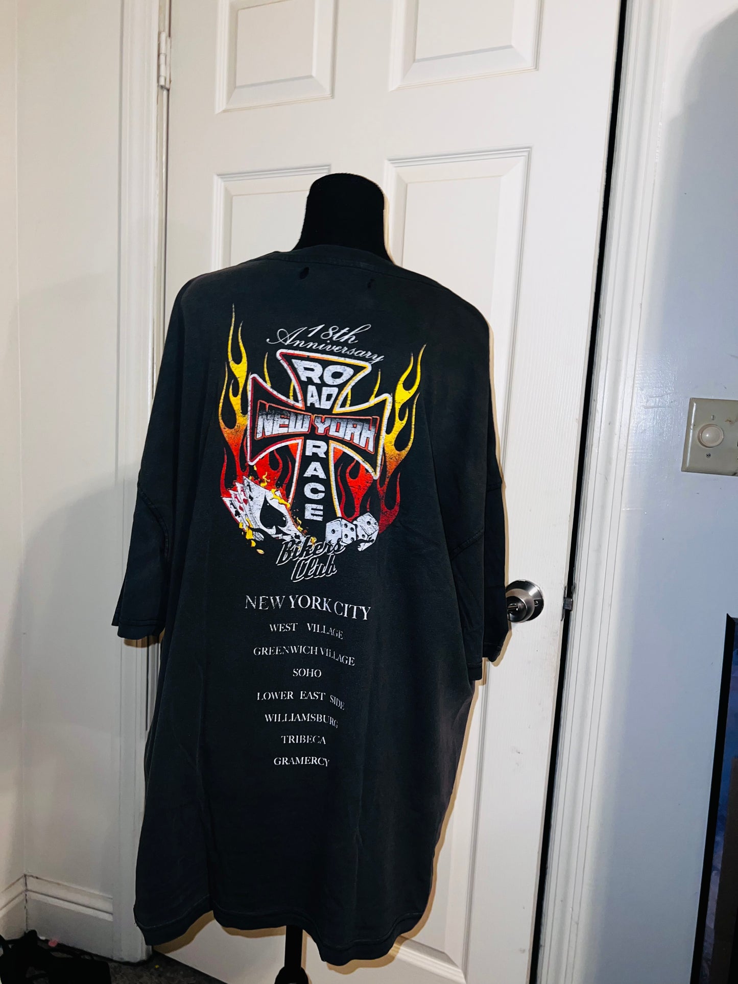 Bikers Club Road Race 18th Anniversary Vintage Oversized Distressed Tee