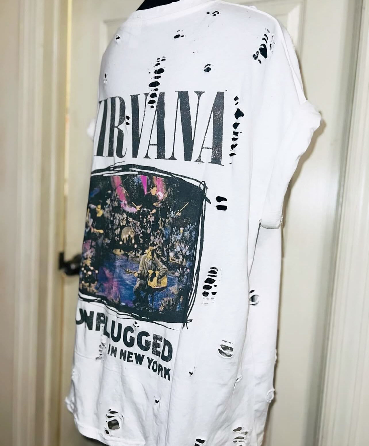 Nirvana Double Sided Oversized Distressed Tee