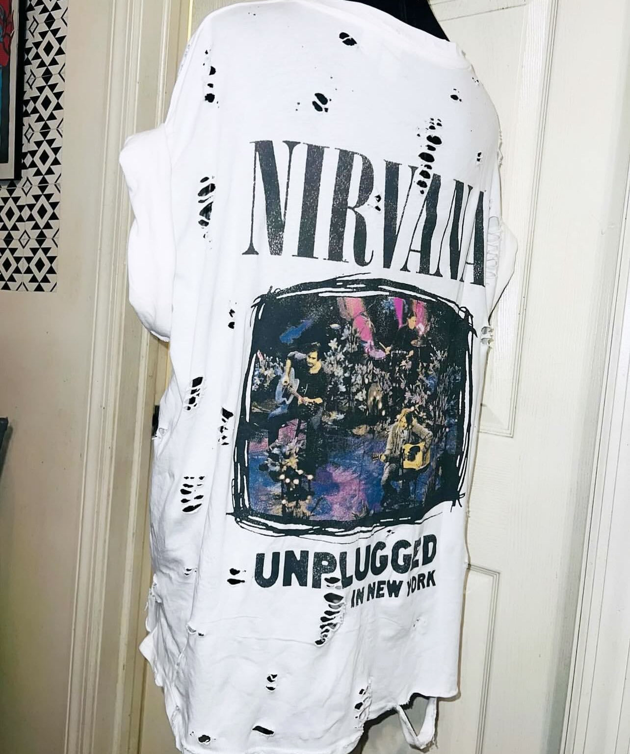 Nirvana Double Sided Oversized Distressed Tee