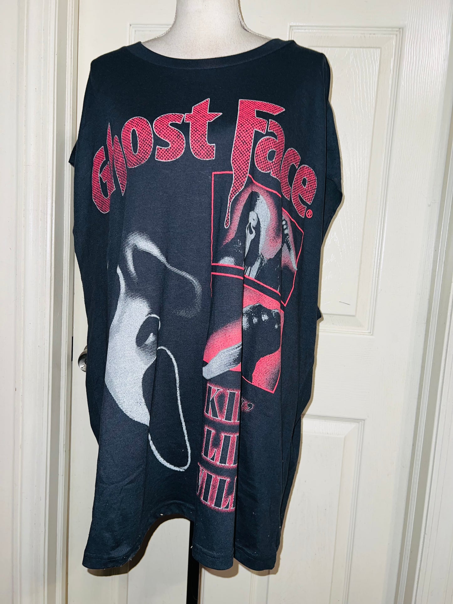 Scream Ghost Face Double Sided Oversized Distressed Tank