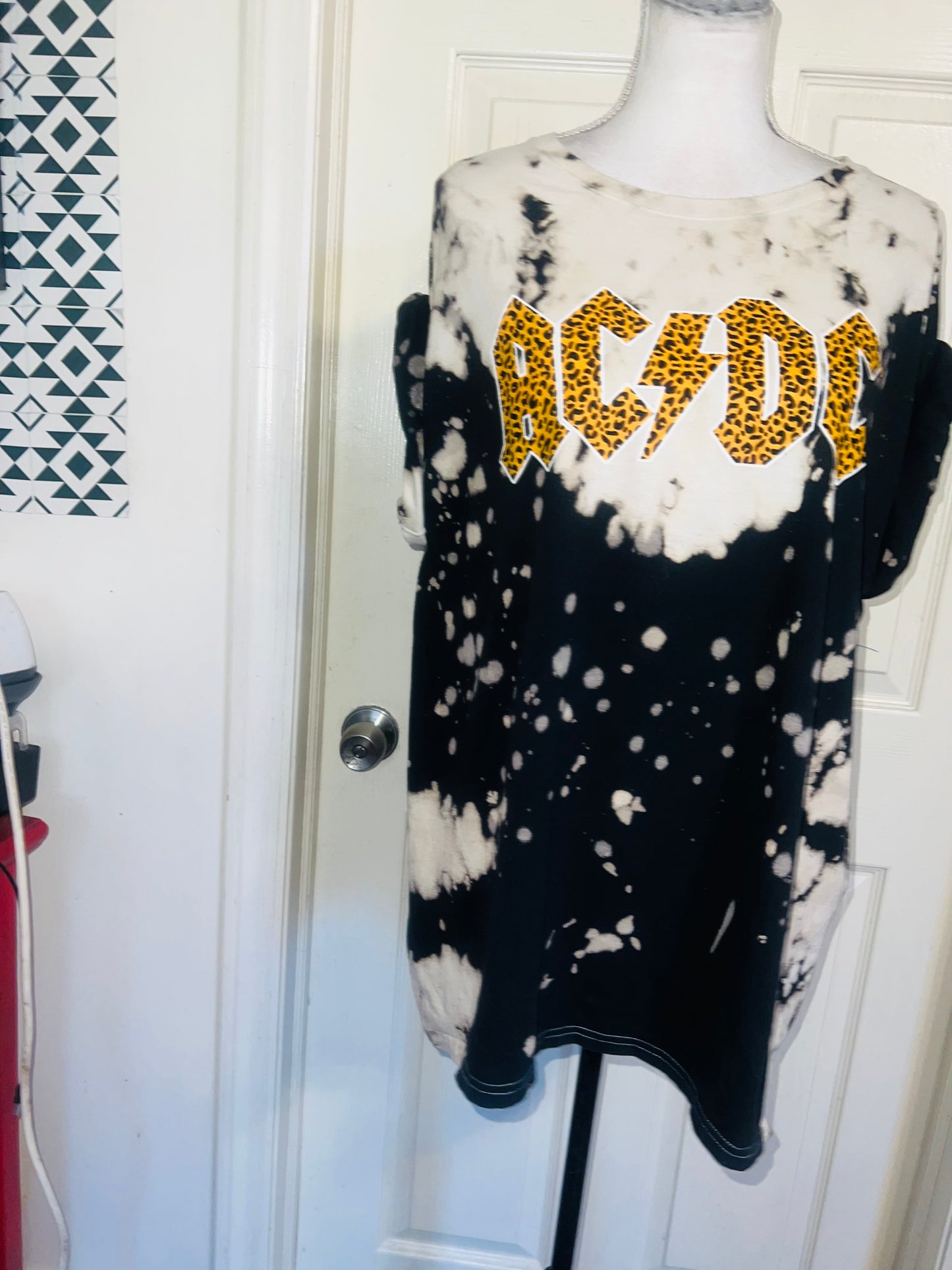 AC/DC Oversized Distressed Tee
