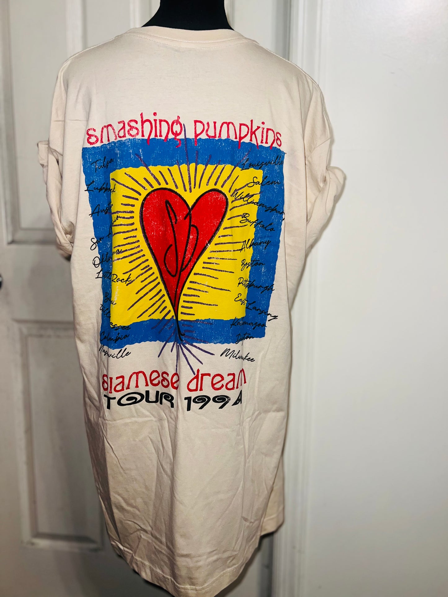 The Smashing Pumpkins Double Sided Oversized Distressed Tee