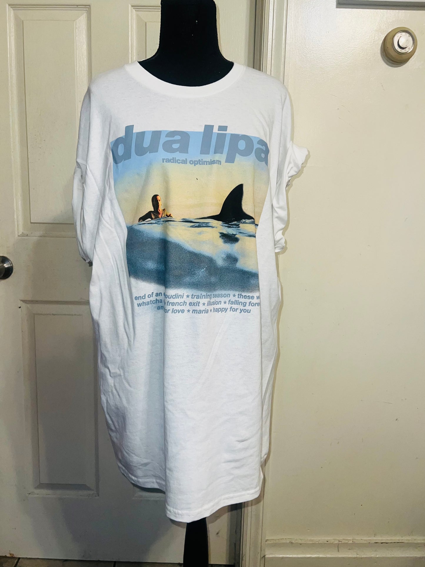 Dua Lipa Oversized Distressed Tee