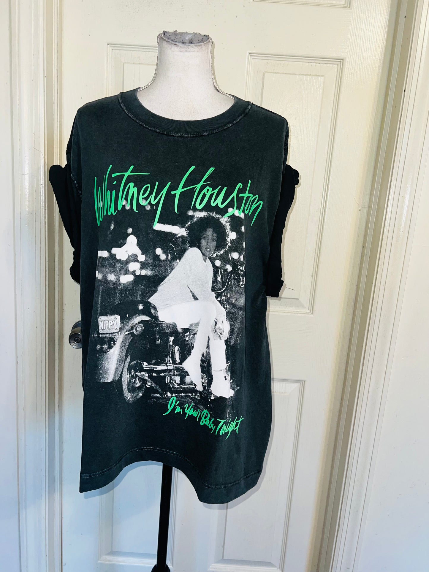 Whitney Houston Double Sided Oversized Distressed Tee