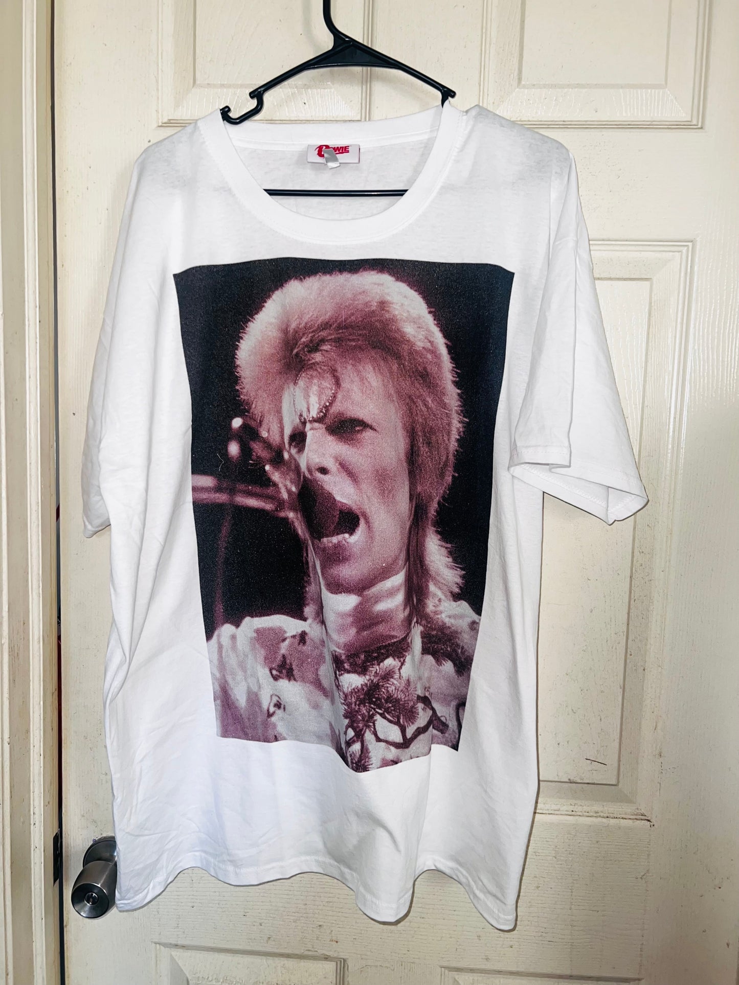 David Bowie Black & White Oversized Distressed Tee