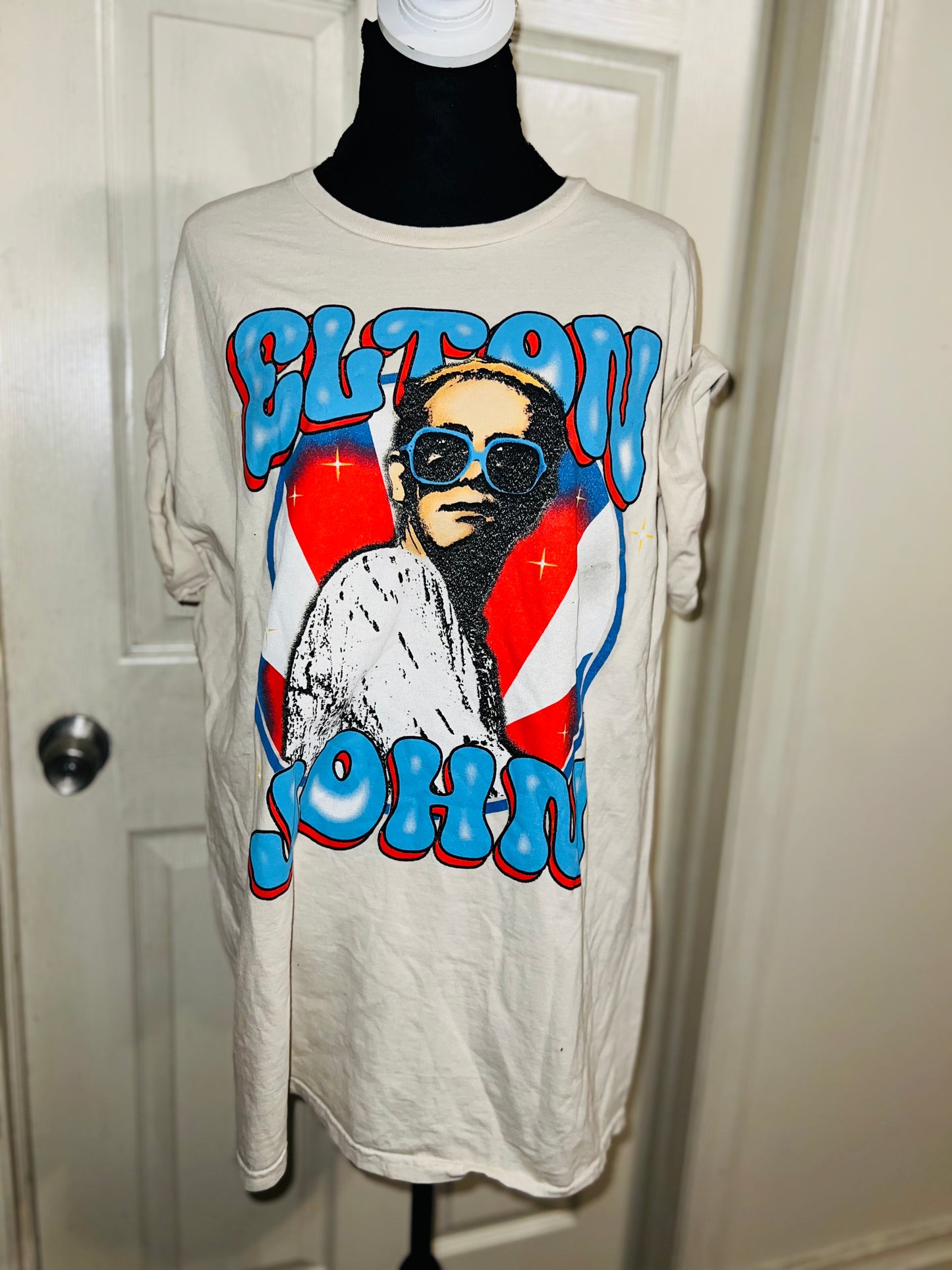 Elton John Oversized Distressed Tee
