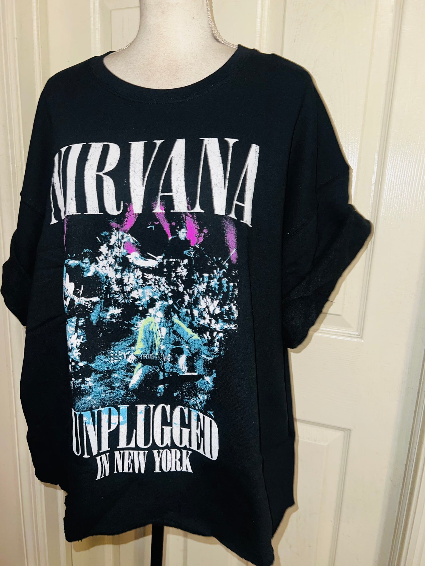 Nirvana Oversized Distressed Sweatshirt Tee