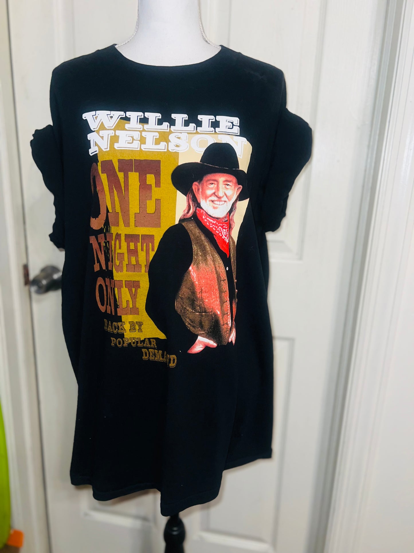 Willie Nelson Double Sided Distressed Vintage Oversized Tee