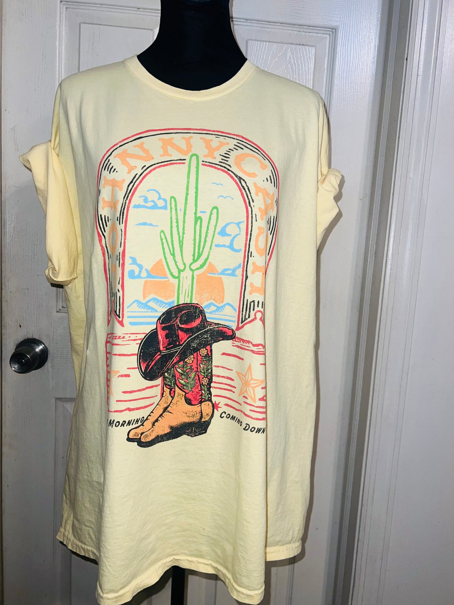 Johnny Cash Oversized Distressed Tee