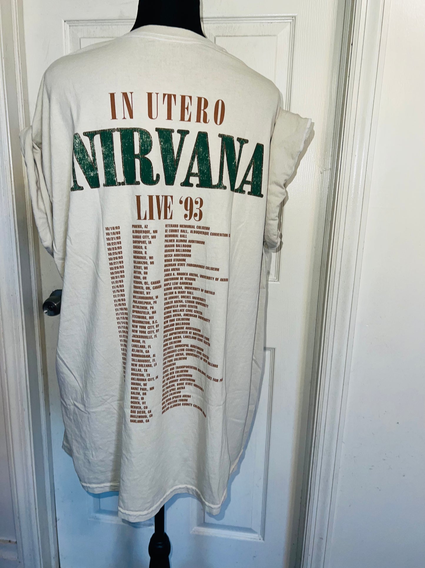 Nirvana Double Sided Oversized Distressed Tee