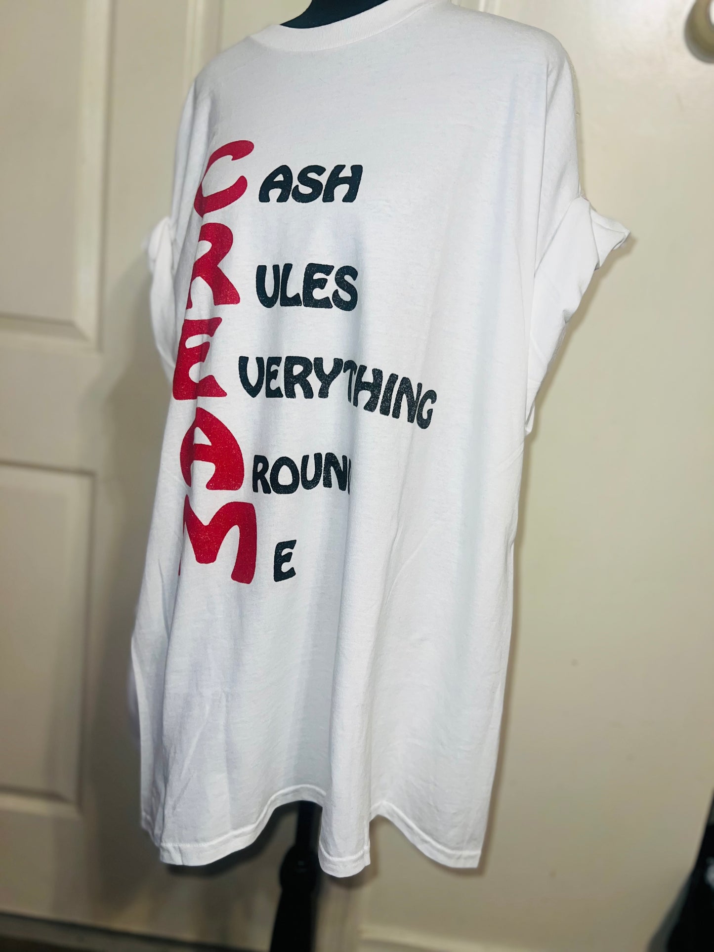 Wu-Tang CREAM Oversized Distressed Tee