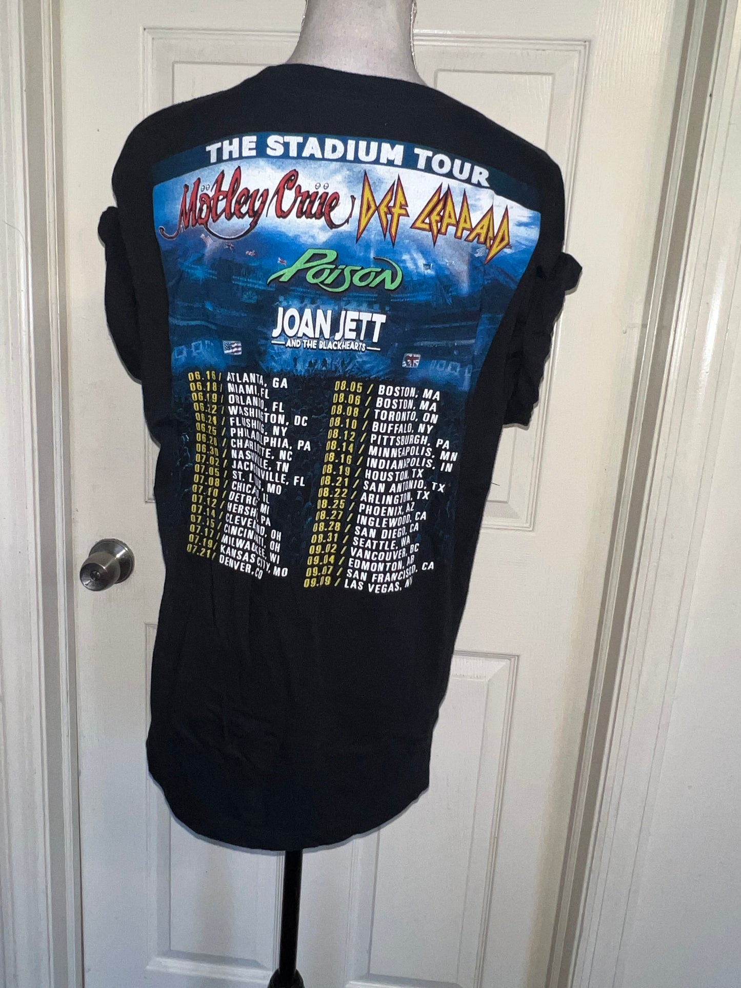 Motley Crue, Def Leppard, Poison, and Joan Jett Double Sided Oversized Tee