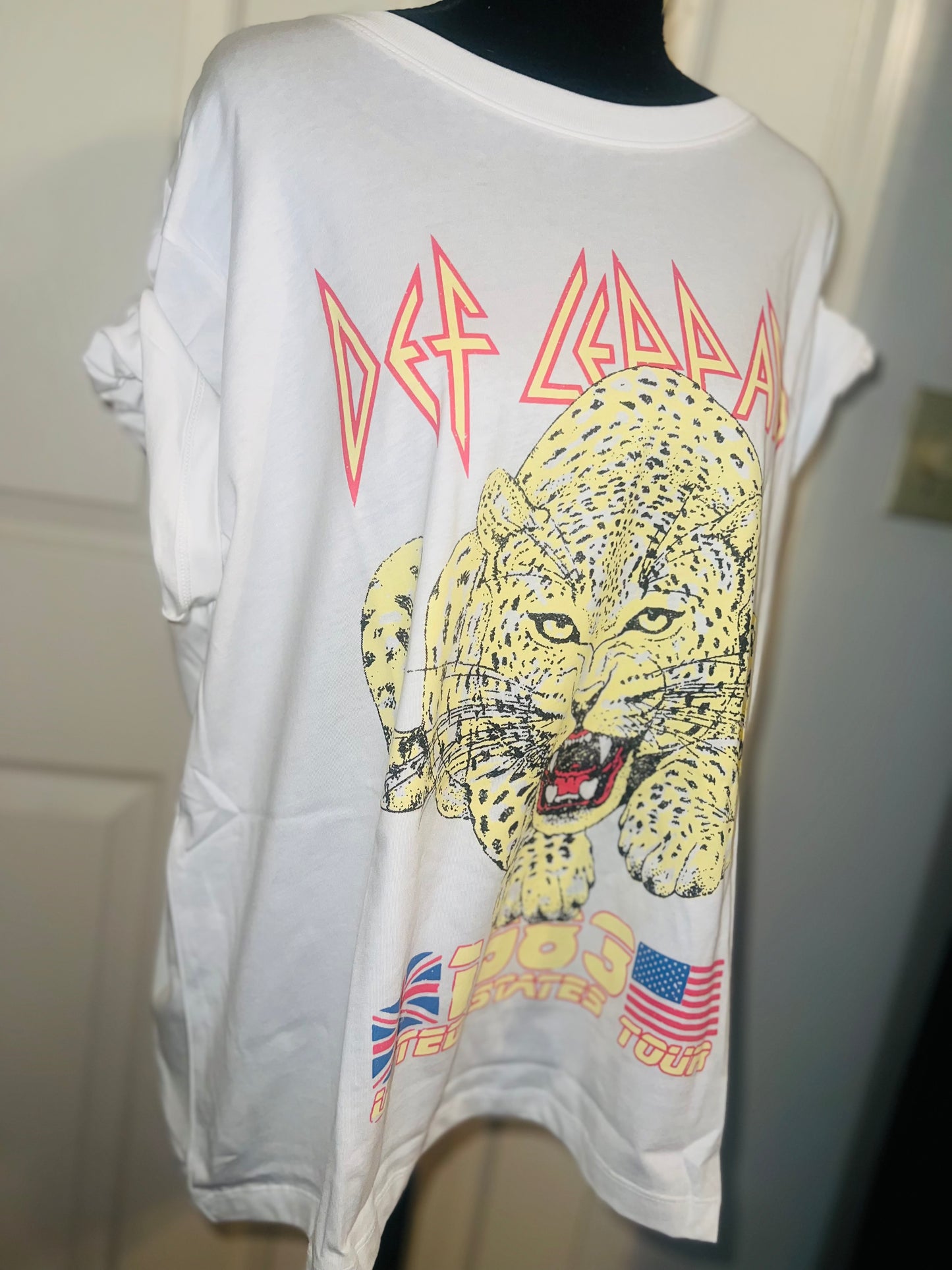 Def Leppard Oversized Distressed Tee