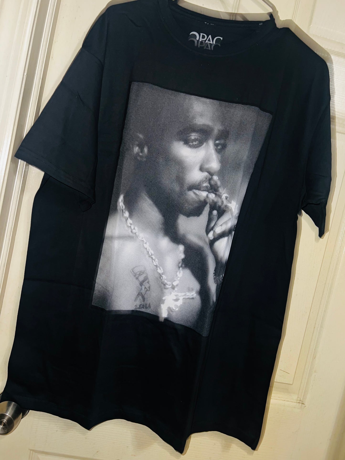Tupac Portrait Oversized Distressed Tee