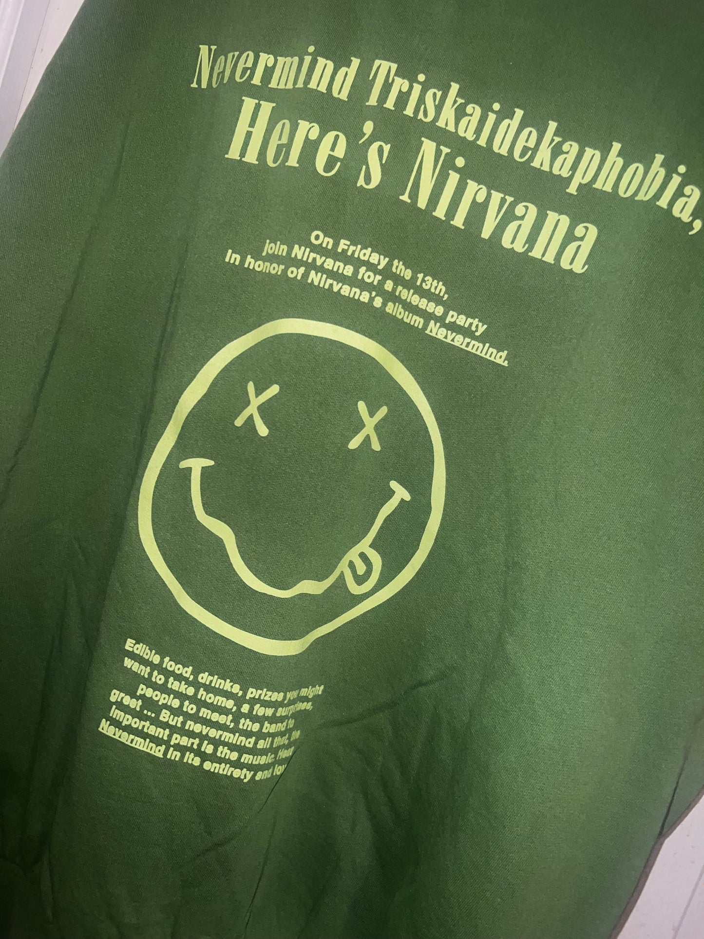 Nirvana Nevermind Oversized Distresed Sweatshirt