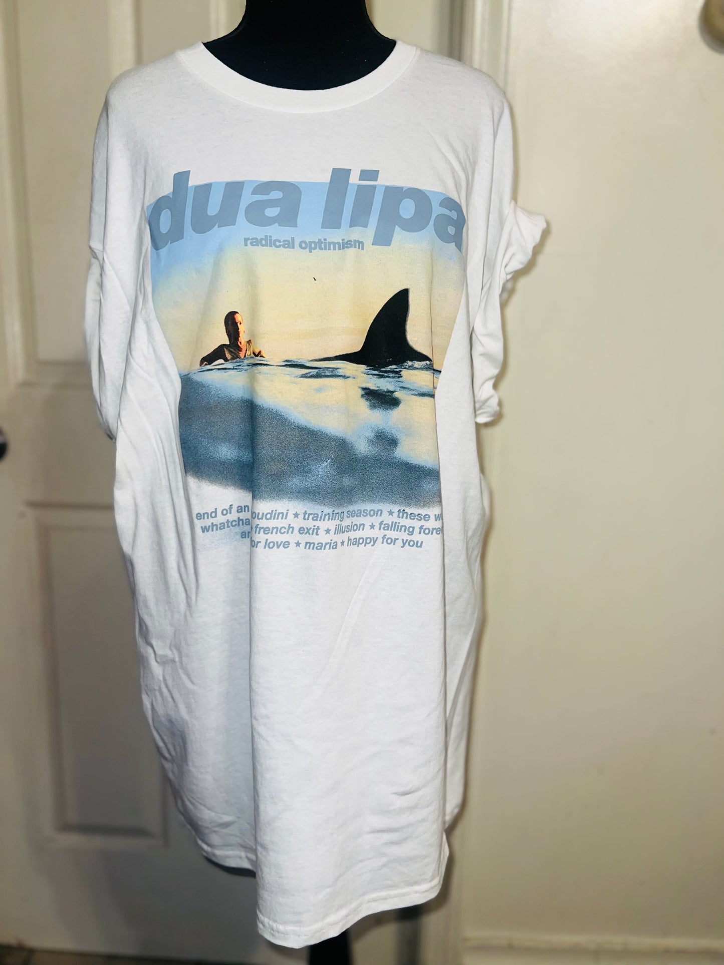 Dua Lipa Oversized Distressed Tee