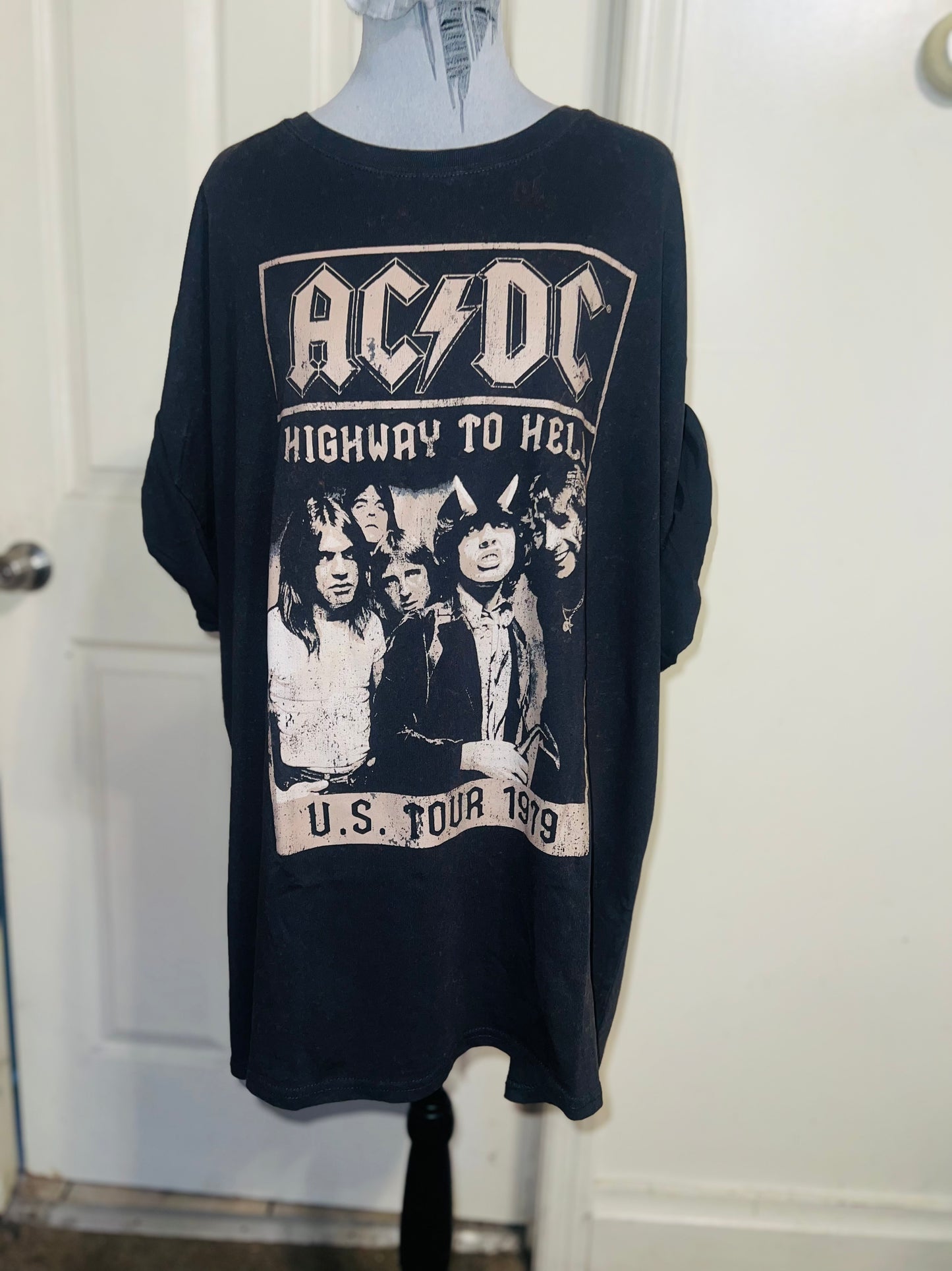 AC/DC Oversized Distressed Tee