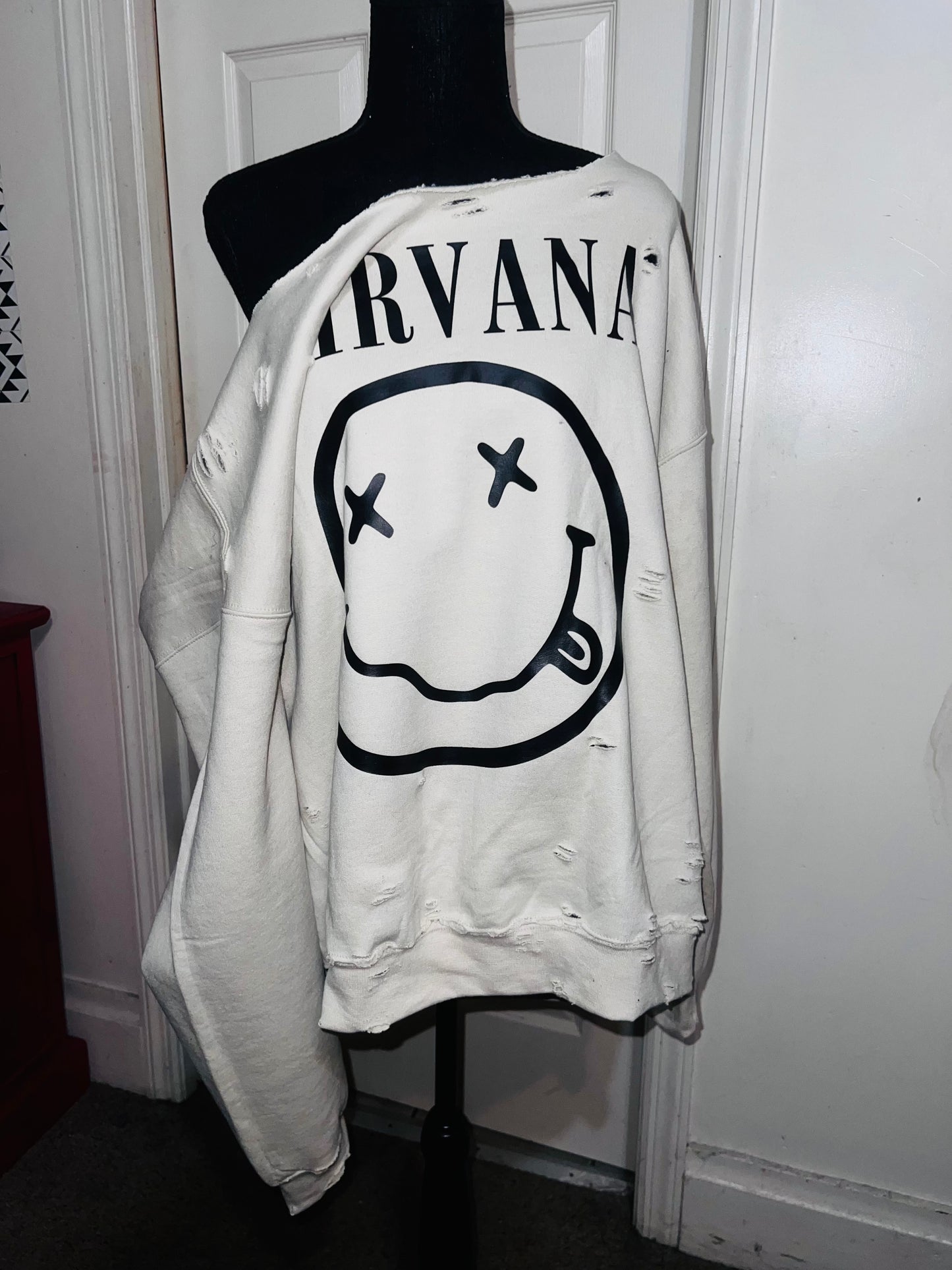 Nirvana Oversized Distressed Sweatshirt