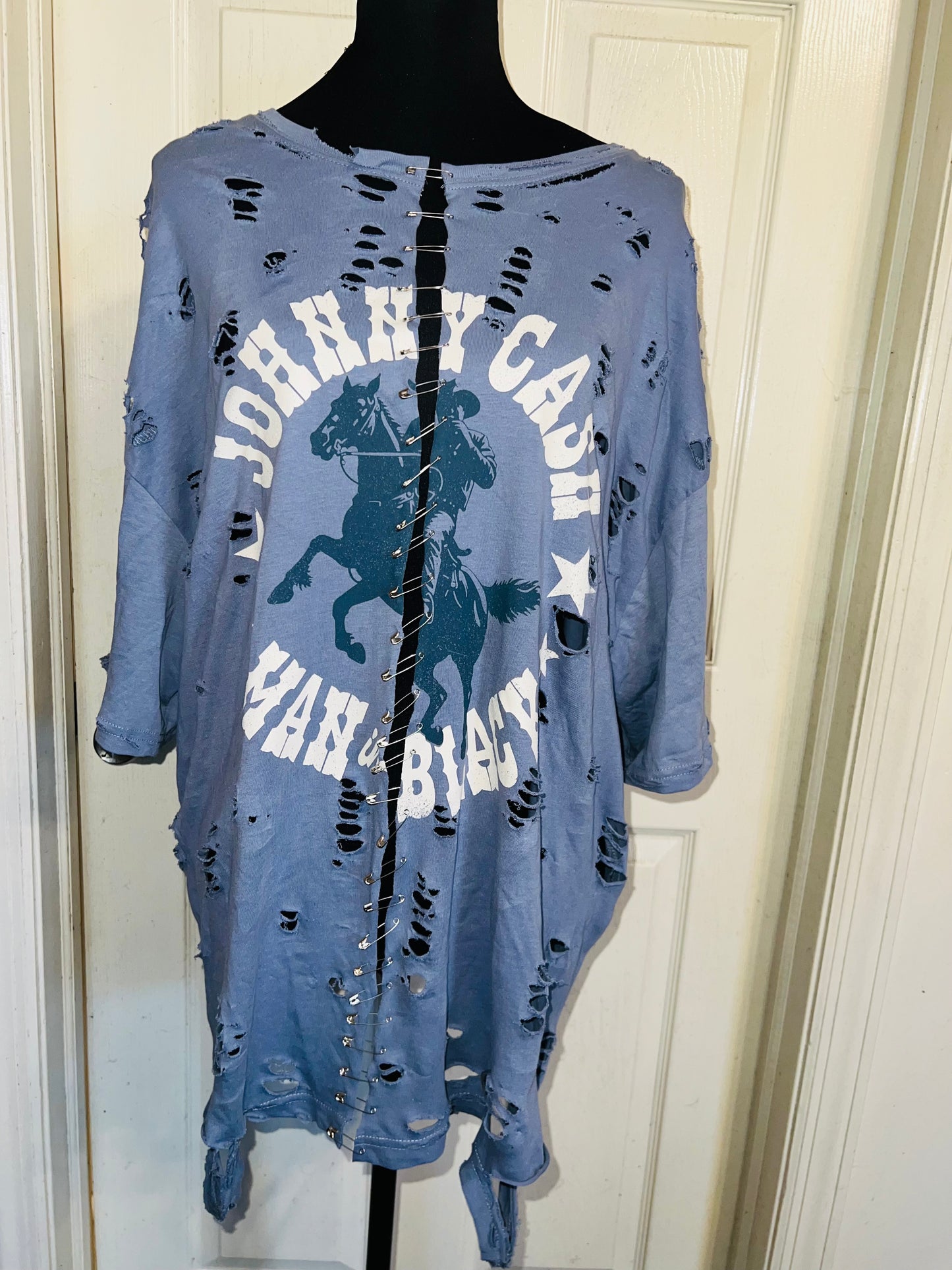 Johnny Cash Split Oversized Distressed Tee
