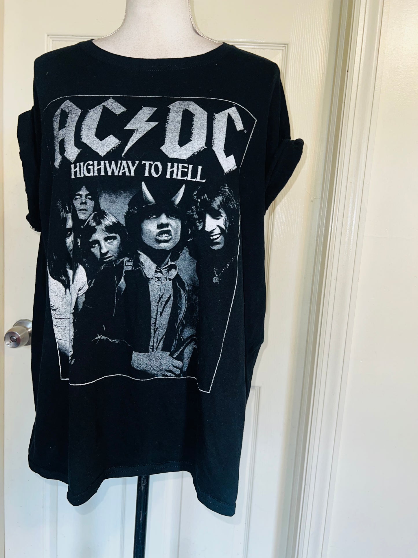 AC/DC Highway to Hell Distressed Oversized Tee