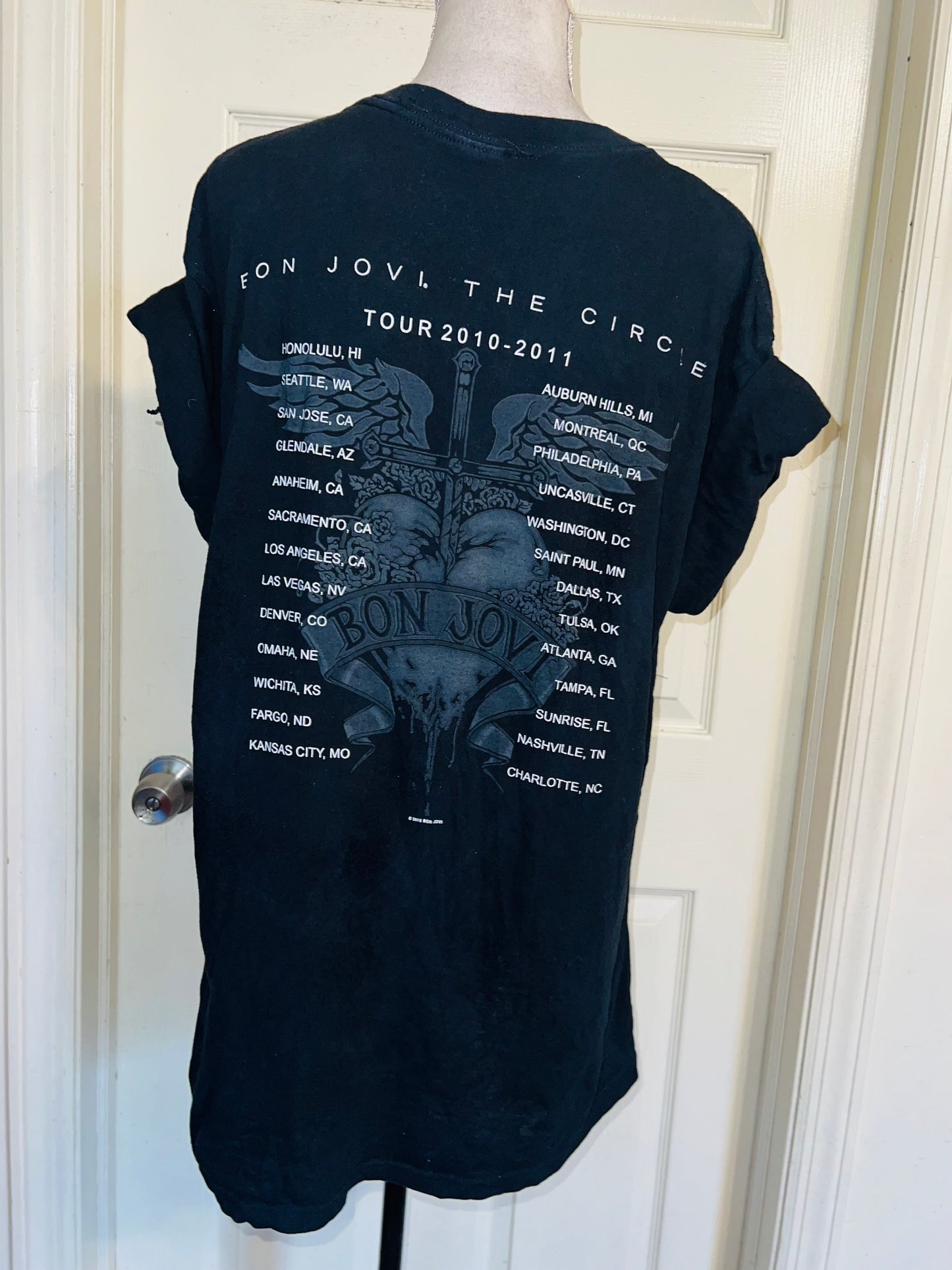Bon Jovi Double Sided Oversized Distressed Tee