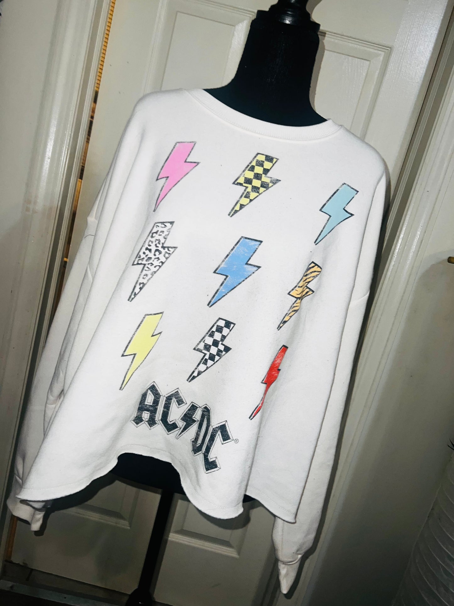 AC/DC Oversized Cropped Sweatshirt