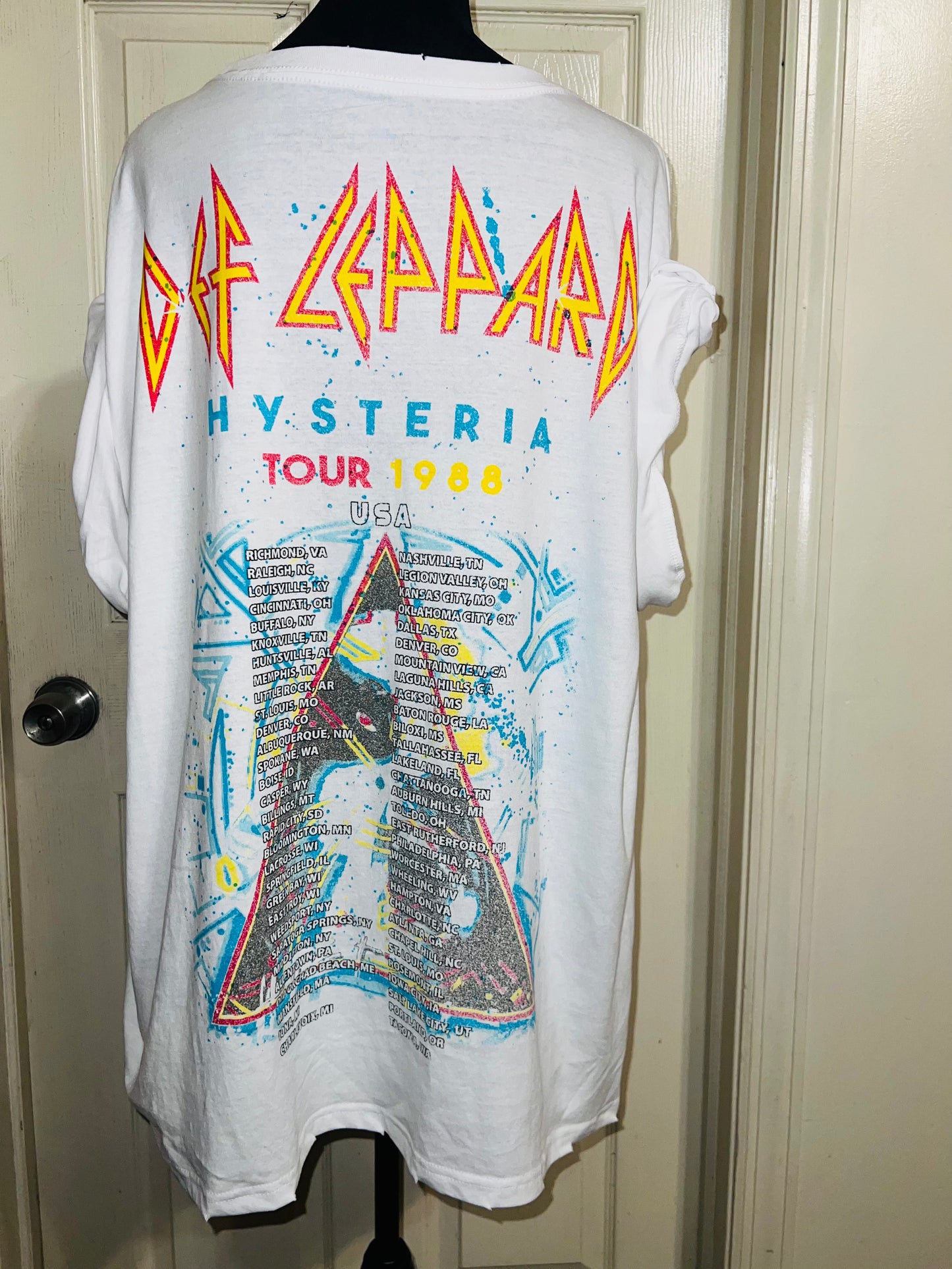 Def Leppard Double Sided Oversized Distressed Tee