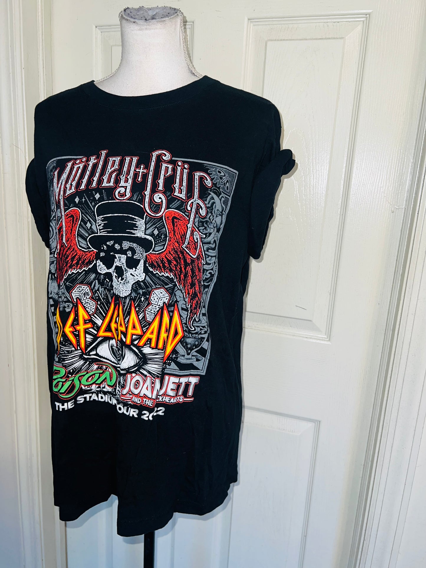 Motley Crue, Def Leppard, Poison, and Joan Jett Double Sided Oversized Tee