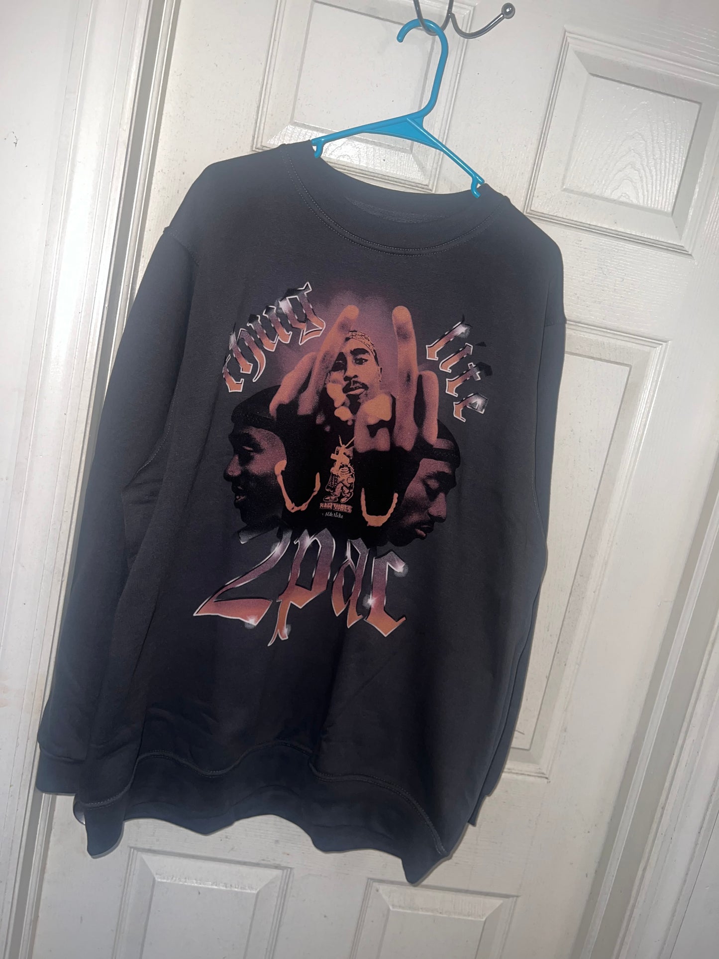 Tupac Oversized Distressed Sweatshirt