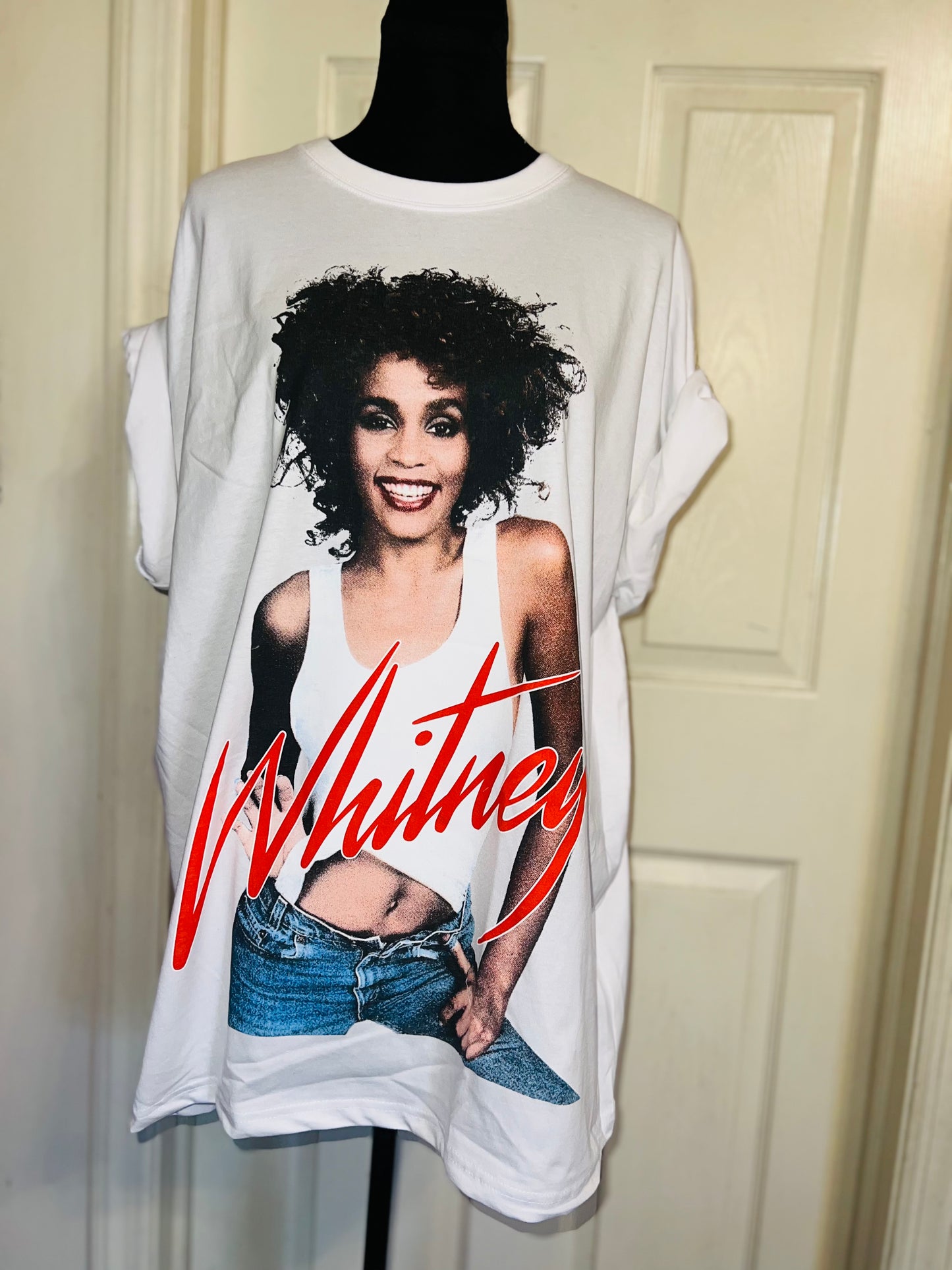 Whitney Houston Oversized Distressed Tee