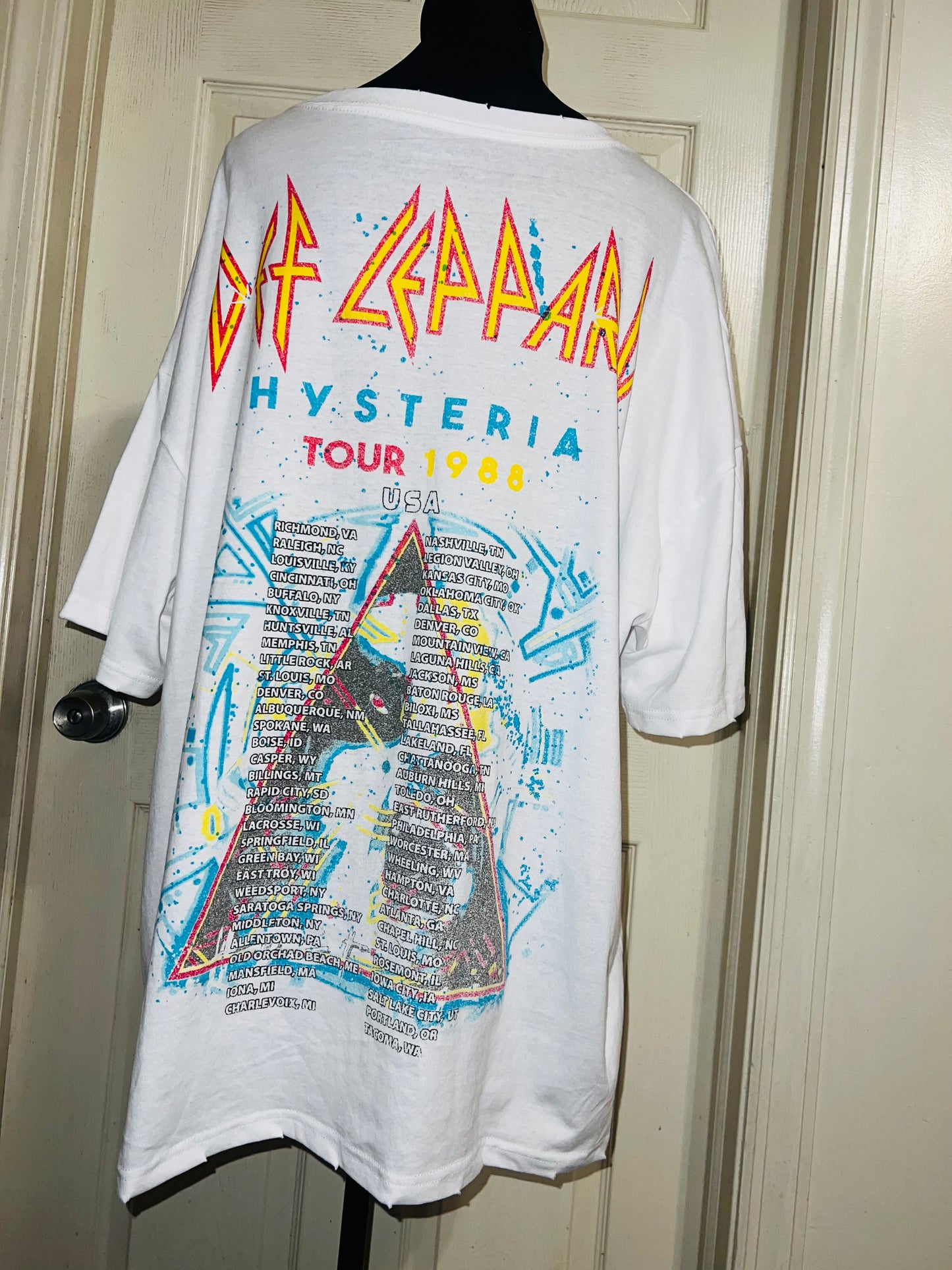 Def Leppard Double Sided Oversized Distressed Tee