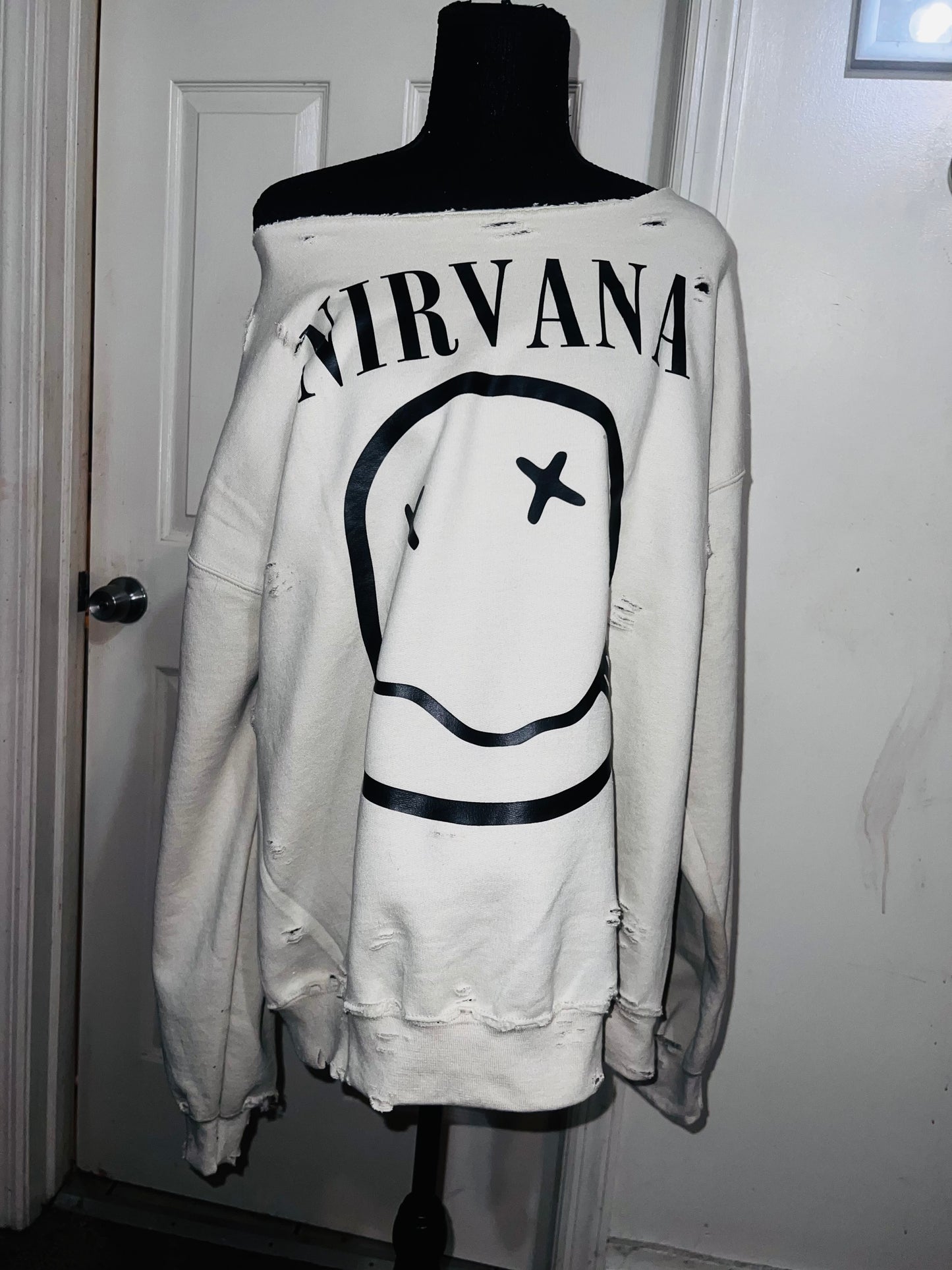Nirvana Oversized Distressed Sweatshirt