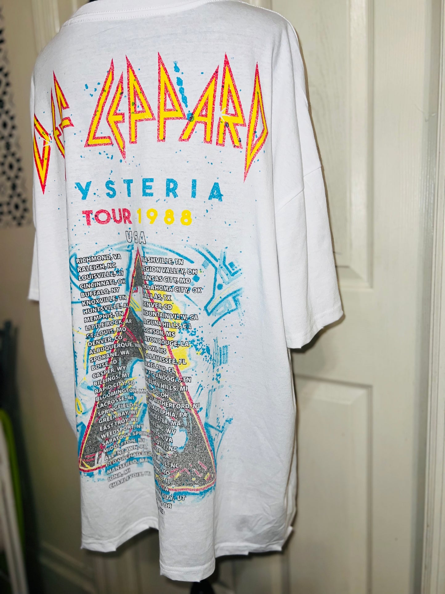 Def Leppard Double Sided Oversized Distressed Tee