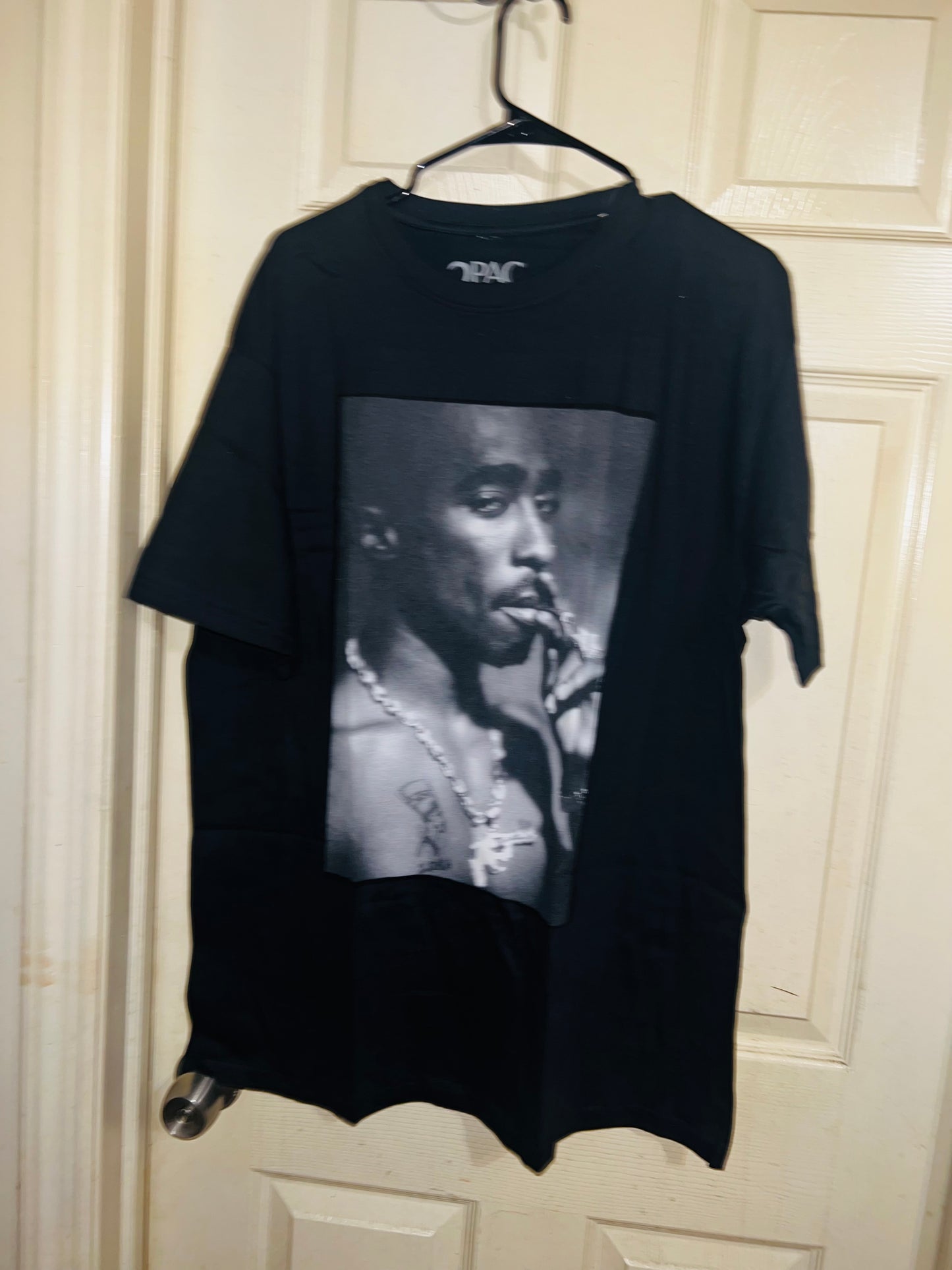Tupac Portrait Oversized Distressed Tee