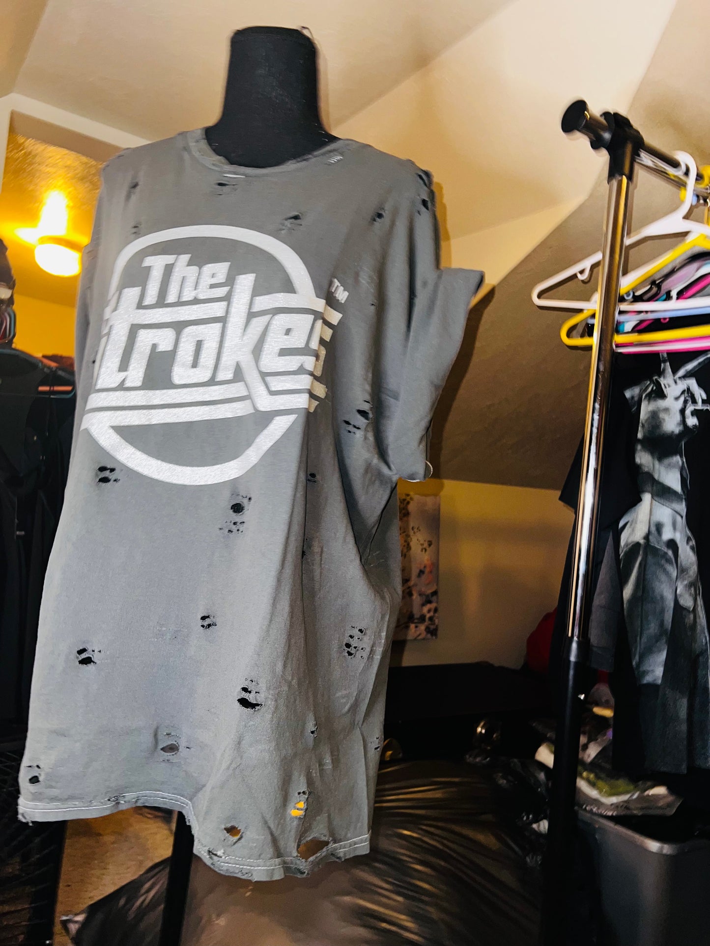 The Strokes Oversized Distressed Tee