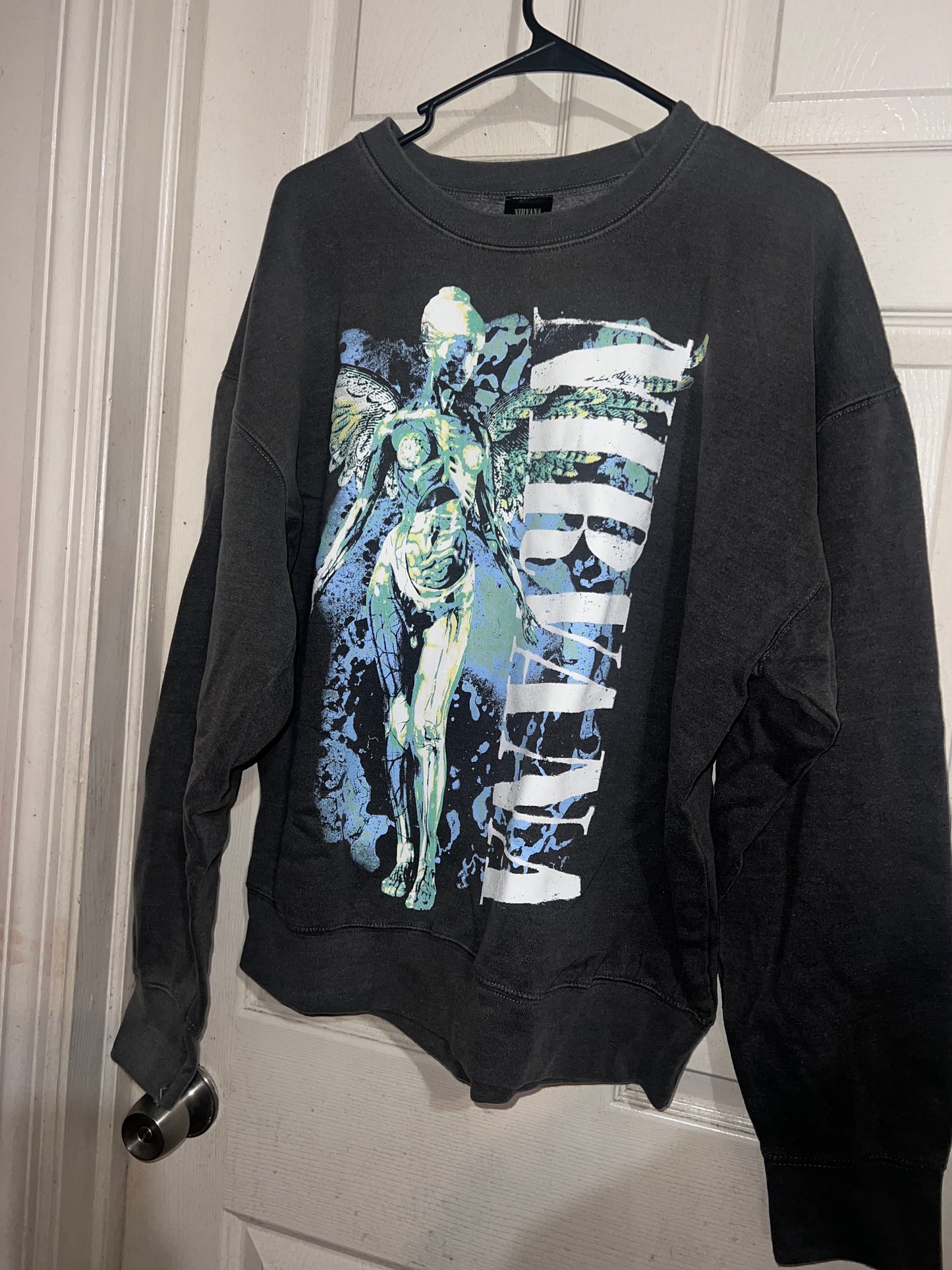 Nirvana Oversized Distressed Crewneck Sweatshirt