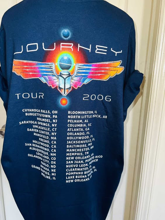Journey Double Sided Oversized Distressed Tee
