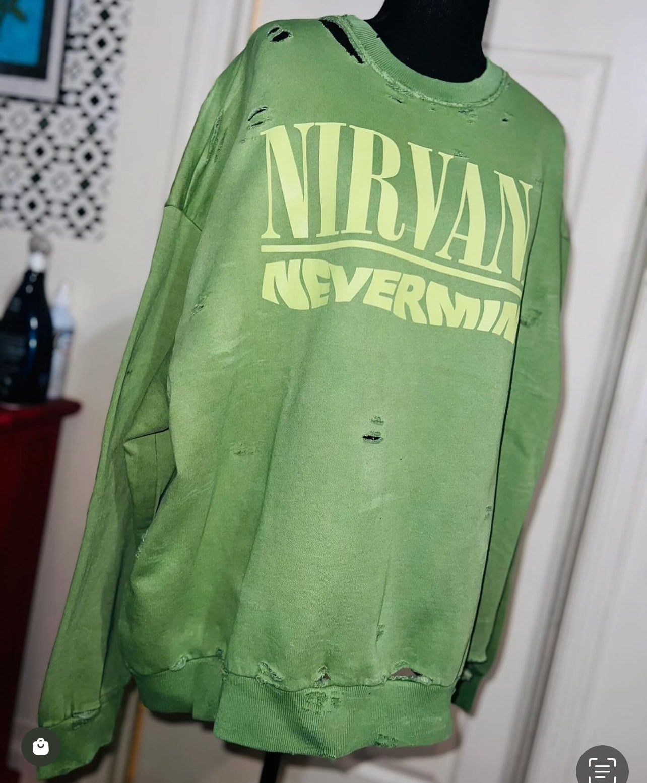 Nirvana Nevermind Oversized Distresed Sweatshirt