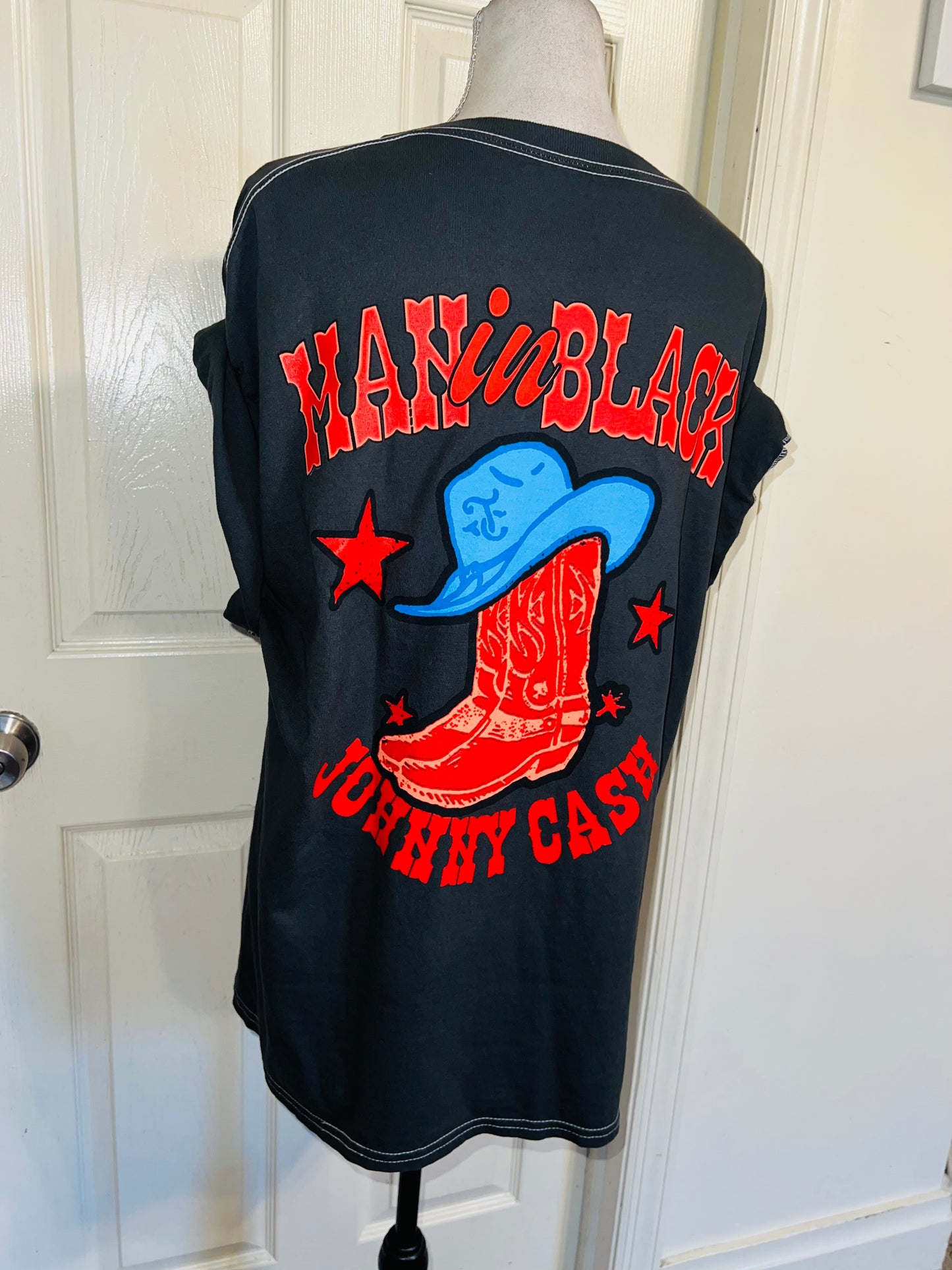 Johnny Cash Double Sided Oversized Distressed Tee