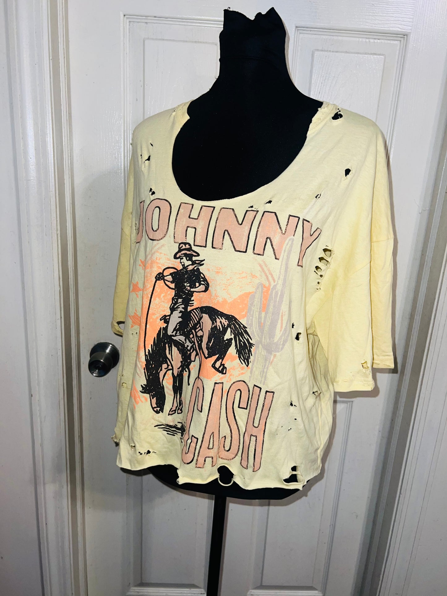Johnny Cash Oversized Distressed Tee (As Is)